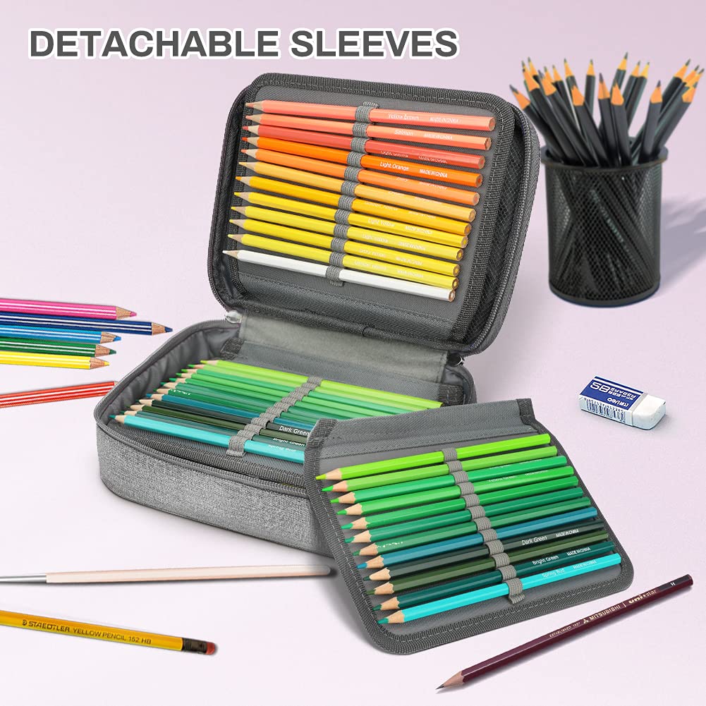 Number-one Large Capacity Pencil Case, 72 Slots Colored Pencil Pouch Bag Portable Pencil Holder