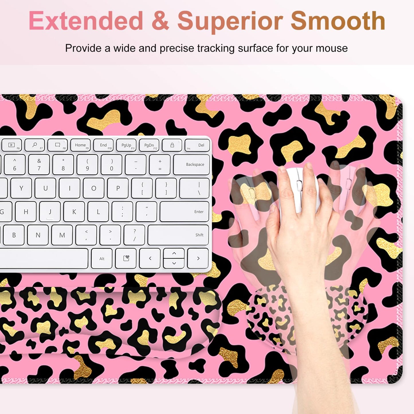 NXZGO Large Gaming Mouse Pad Set, 4 in 1 Extended Keyboard Desk Mat with Wrist Rest, PC Computer