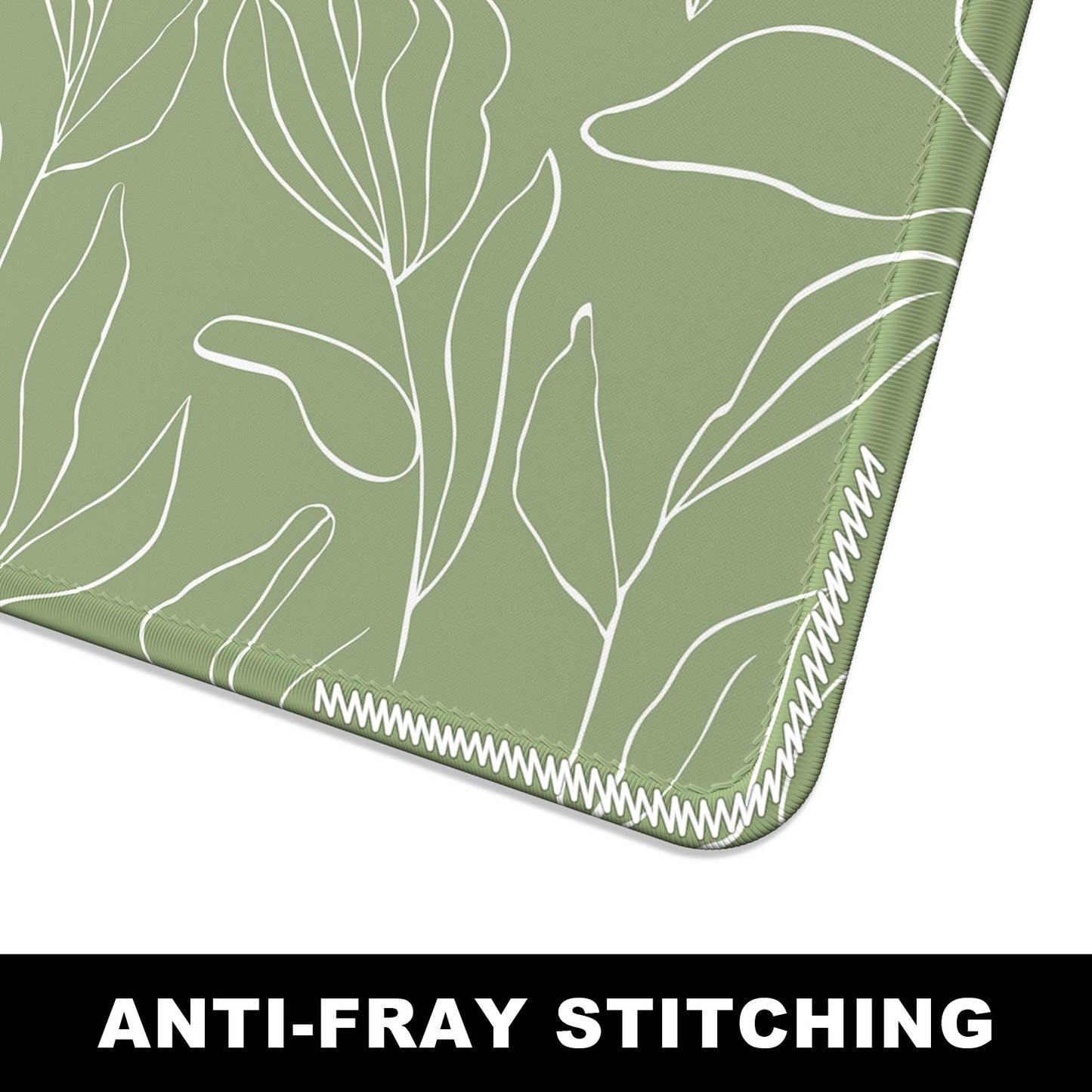BosoBo Large Gaming Desktop Mat - XXL XXL Full Cover 35.5 x 15.7 Inches, Minimalist Green Leaf