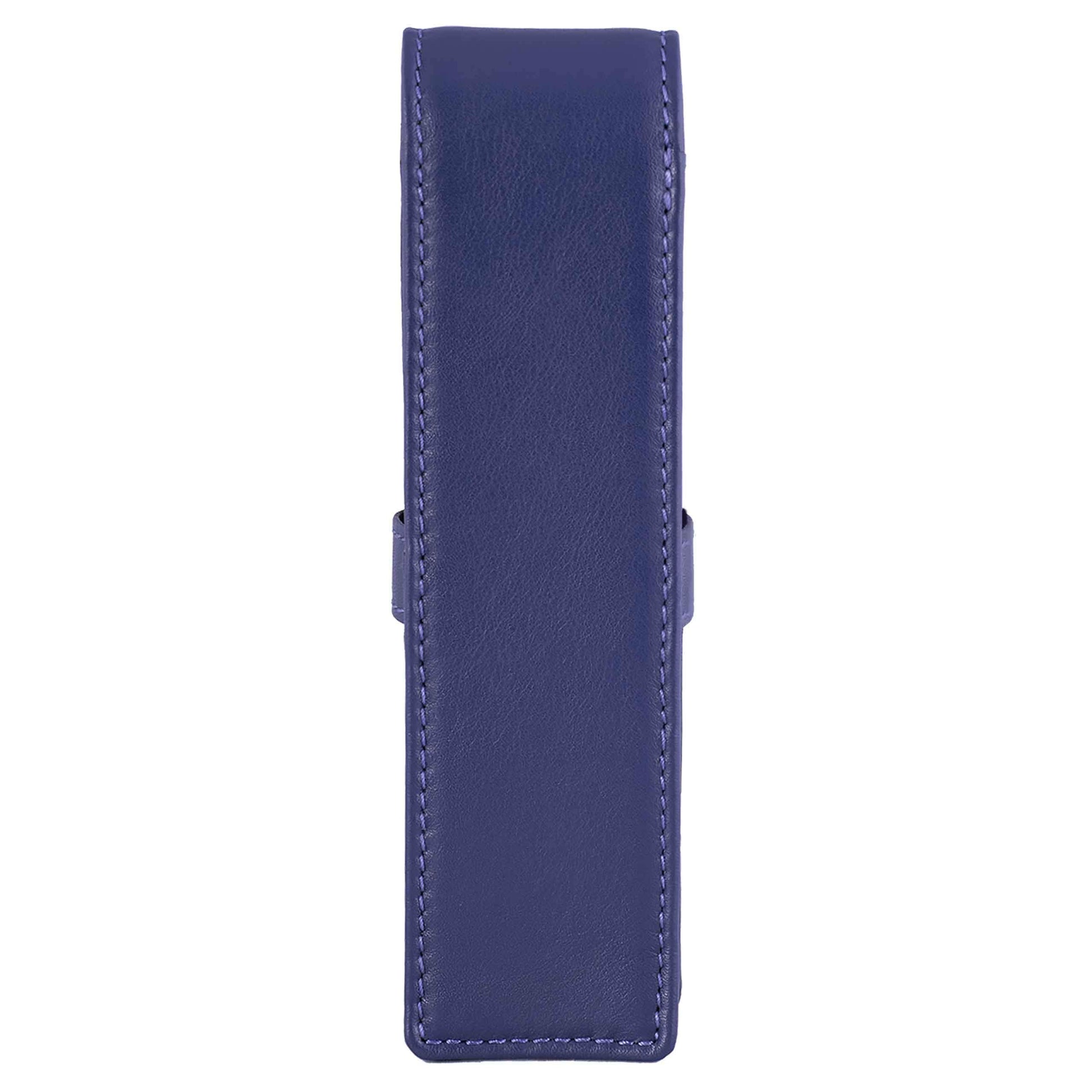 DiLoro Leather Double Pen Case Pencil Pouch Holder for Two Fountain Ballpoint Rollerball Pens and
