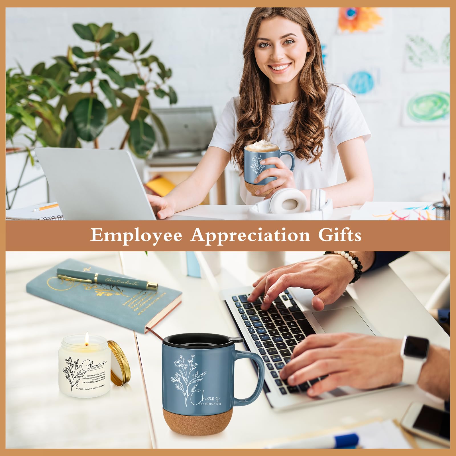 Sayglossy 4 Pcs Chaos Coordinator Thank You Gift Set for Coworkers, Blue