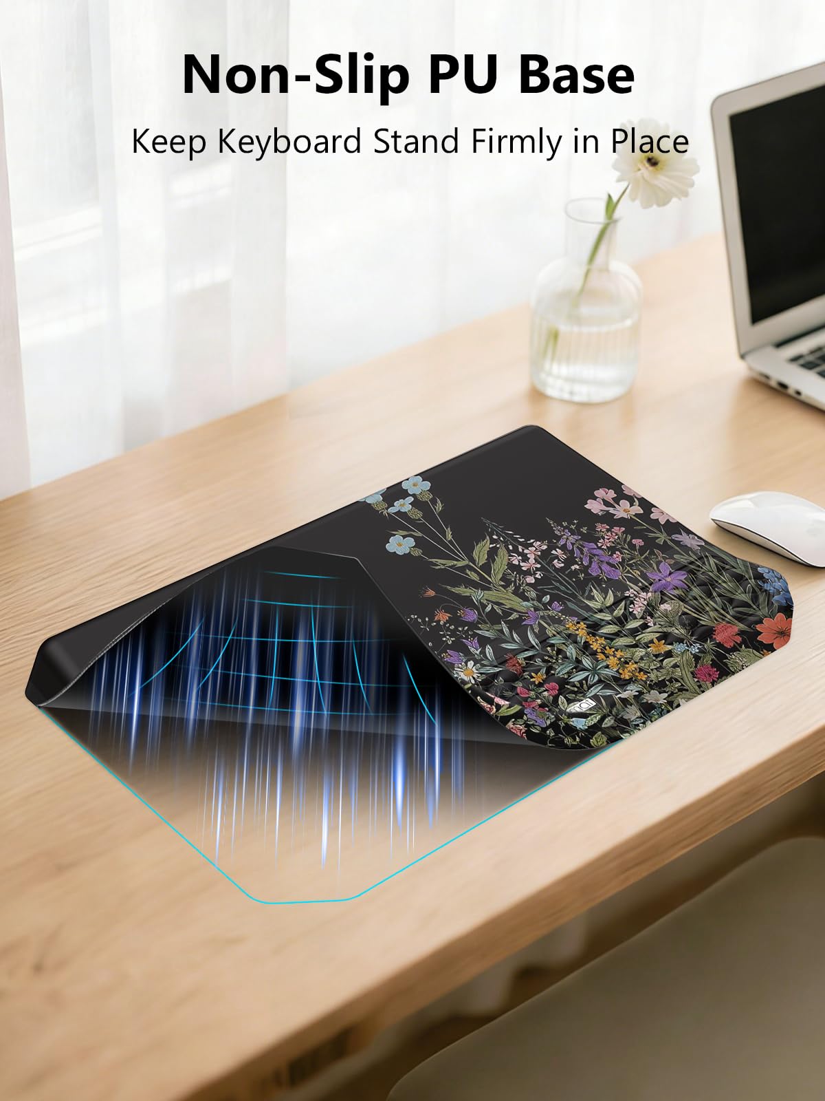 2-in-1 Ergonomic Keyboard Stand with Wrist Rest, Flower