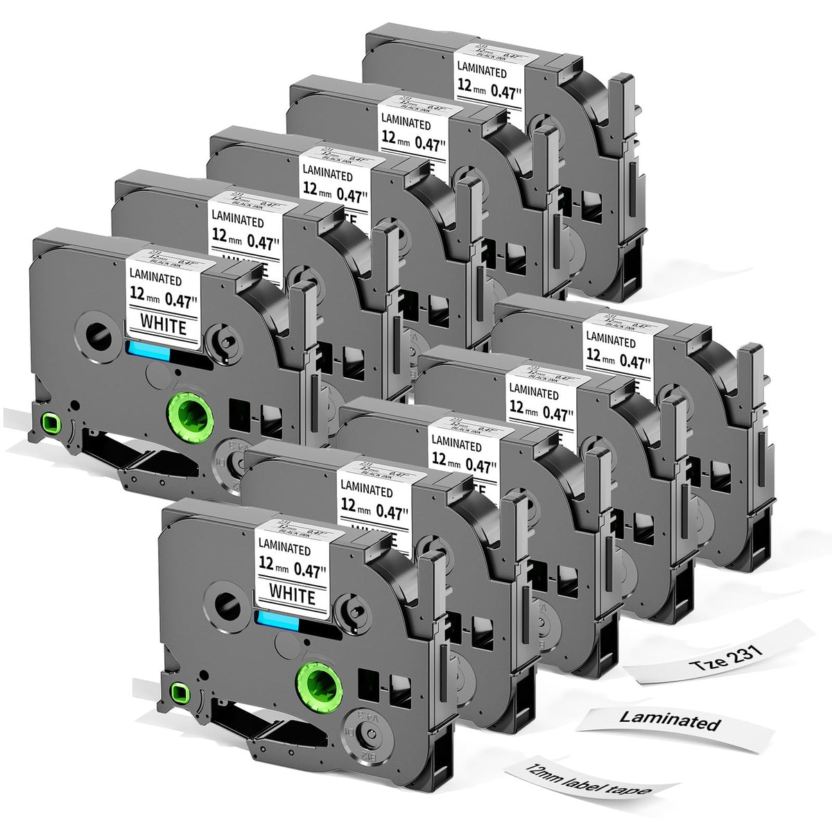 10 Pack Label KINGDOM Tze-241 18mm 0.7" 3/4 inch Label Maker Tape Refill