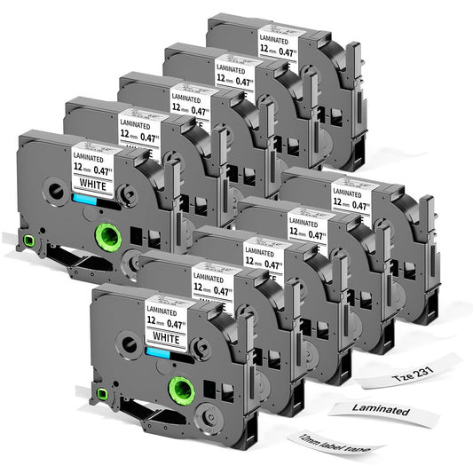 10 Pack Label KINGDOM Tze-241 18mm 0.7" 3/4 inch Label Maker Tape Refill