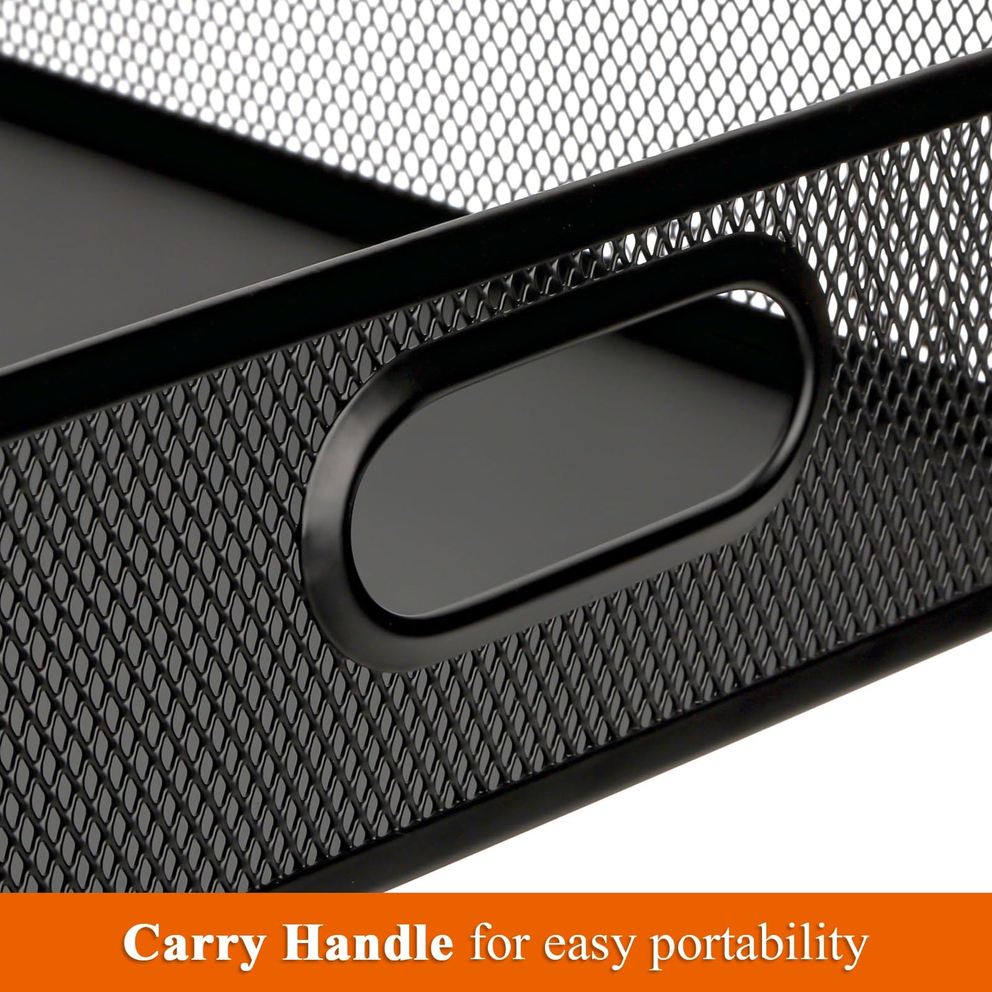 Elsjoy 2 Pack Desk Drawer Organizer Tray, Metal Mesh Desktop Storage Tray Office File Organizer