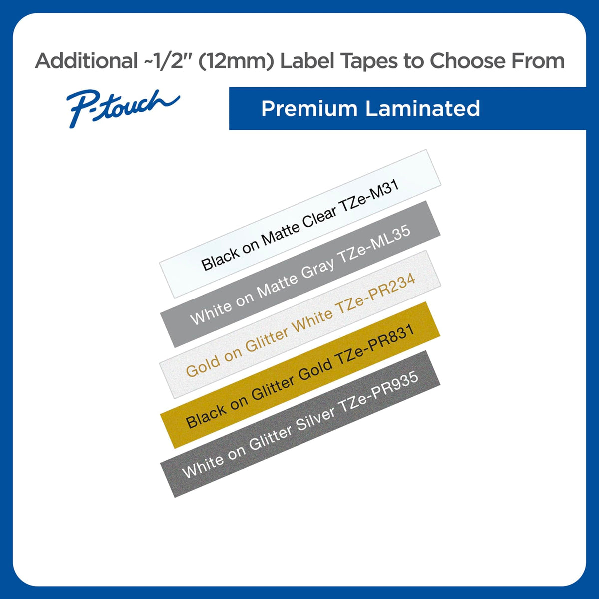 Brother Genuine P-touch TZE-131 Tape, 1/2" (0.47") Standard Laminated P-touch Tape, Black on Clear