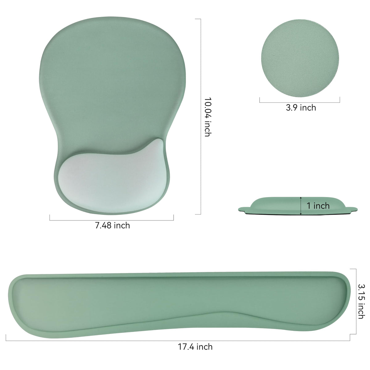 WINTOJO Wrist Rest Support for Mouse Pad Keyboard Set Circle Coaster Gaming Mouse Pad Ergonomic Gel