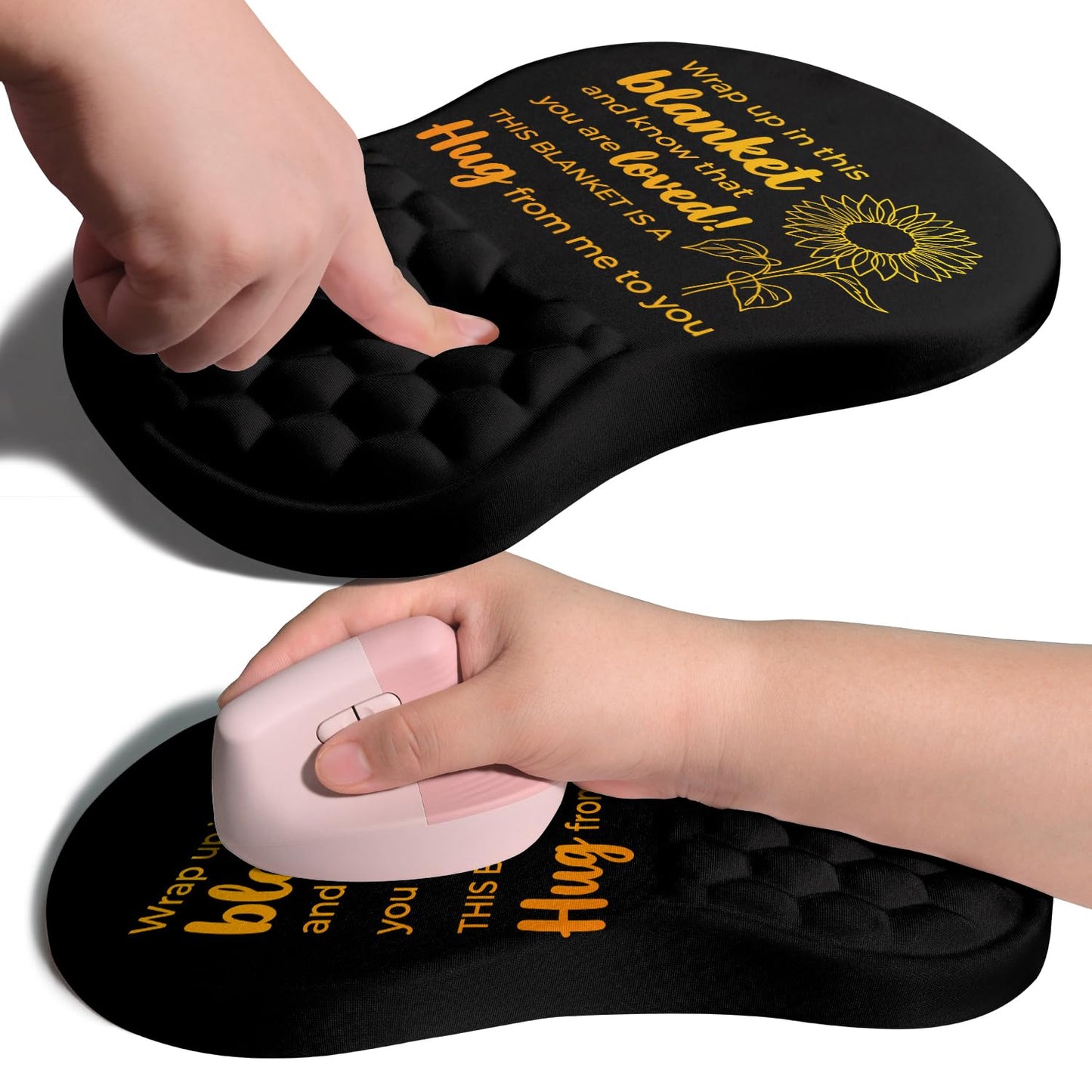 Armanza Ergonomic Joint Wrist Support Mouse Pad with Memory Foam Cushion Massage Bump, Carpal