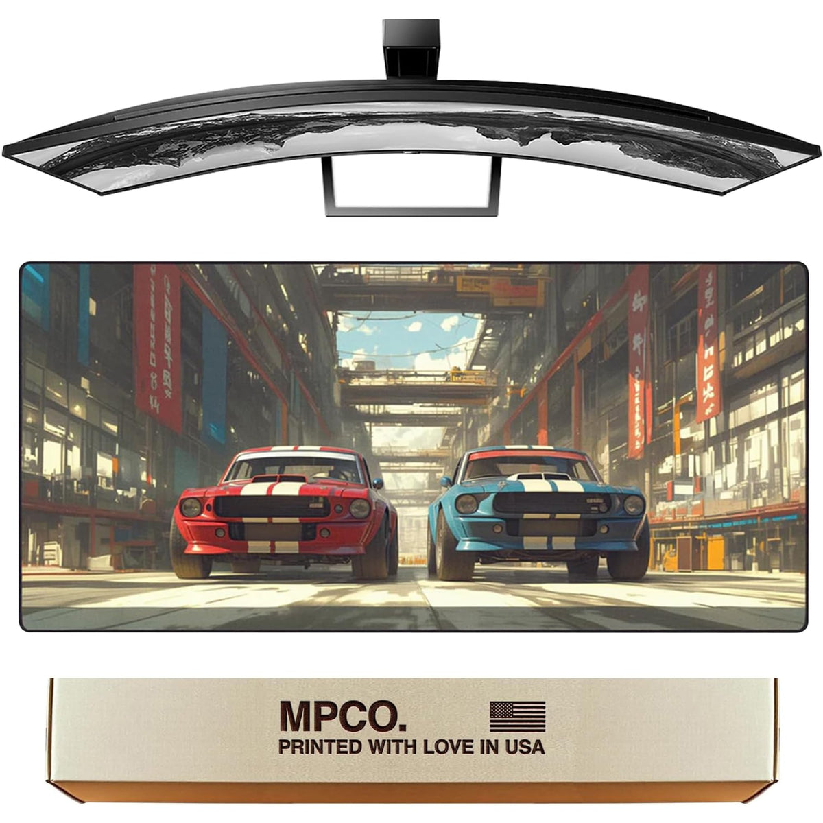 MPCO. Gramps-Garage Large Gaming Desk Pad, 36" x 17" Duraglyde Desk Mat