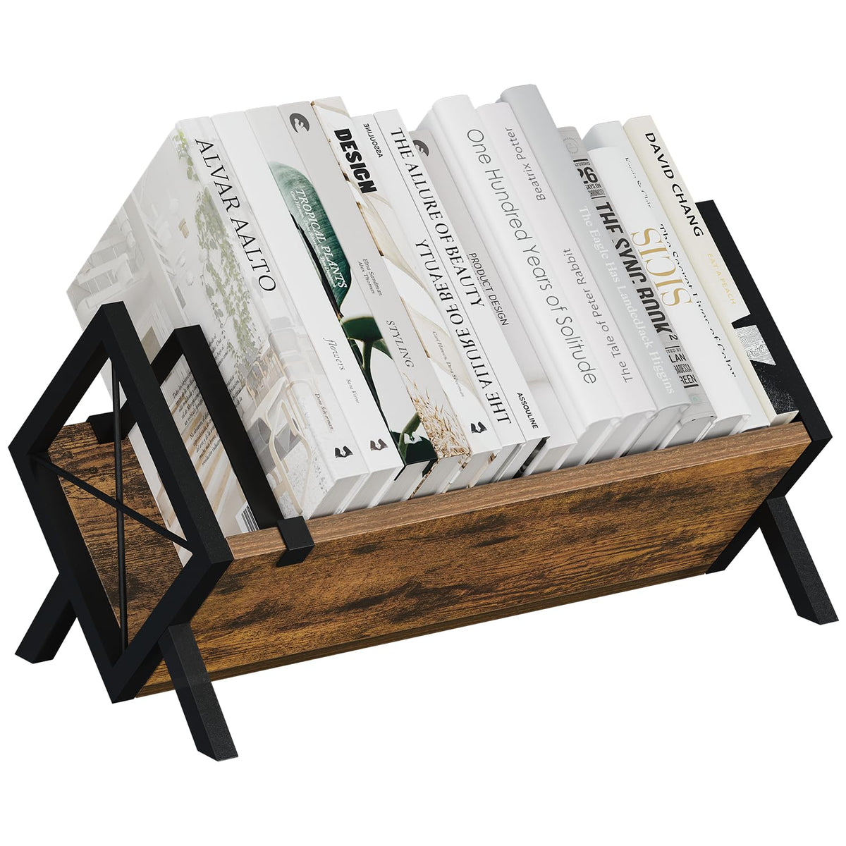 YINMIT Wood Desktop Bookshelf, Retro Tabletop Bookshelf, Desk Shelf for Top of Desk in Living Room