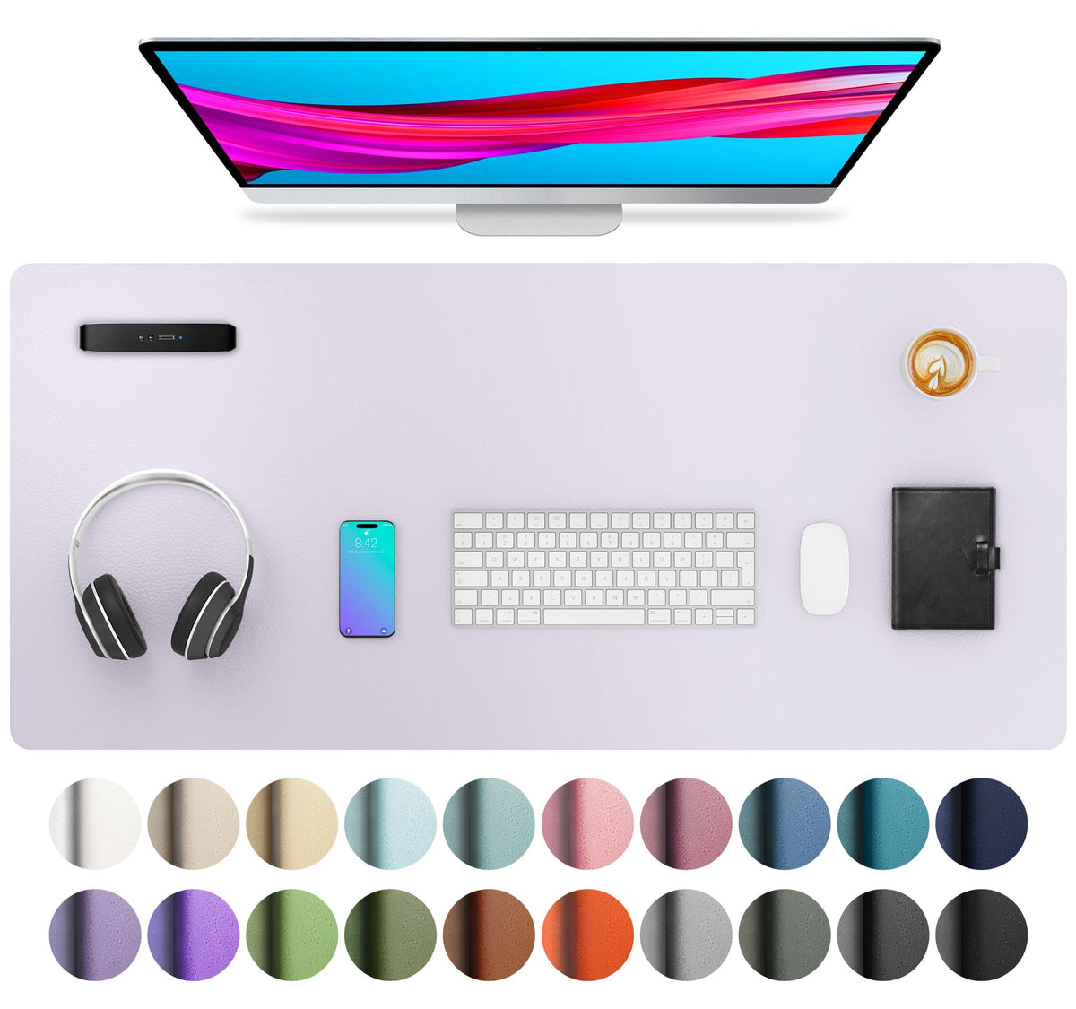 Aothia Large PU Leather Desk Pad Protector – Non-Slip Mouse Pad & Writing Mat for Office/Home