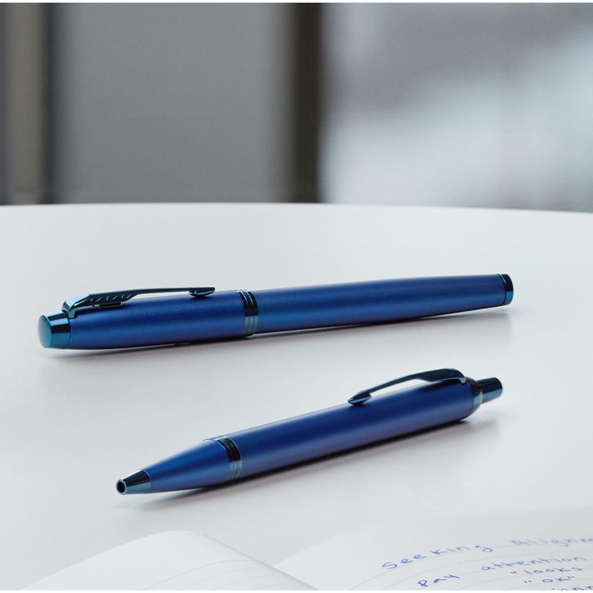 Parker IM Monochrome Ballpoint Pen Blue Ink Blue Finish and Trims Medium Point Gift Box