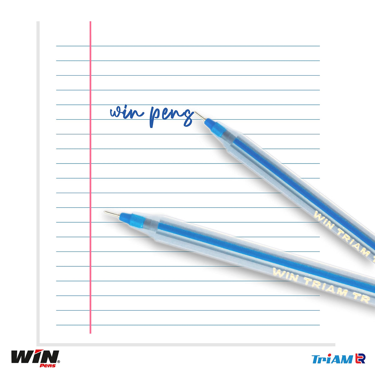 Win Triam TR Ball Pens | 40 Blue Pens | Lightweight Body Design | Use and Throw Pens | For One Time