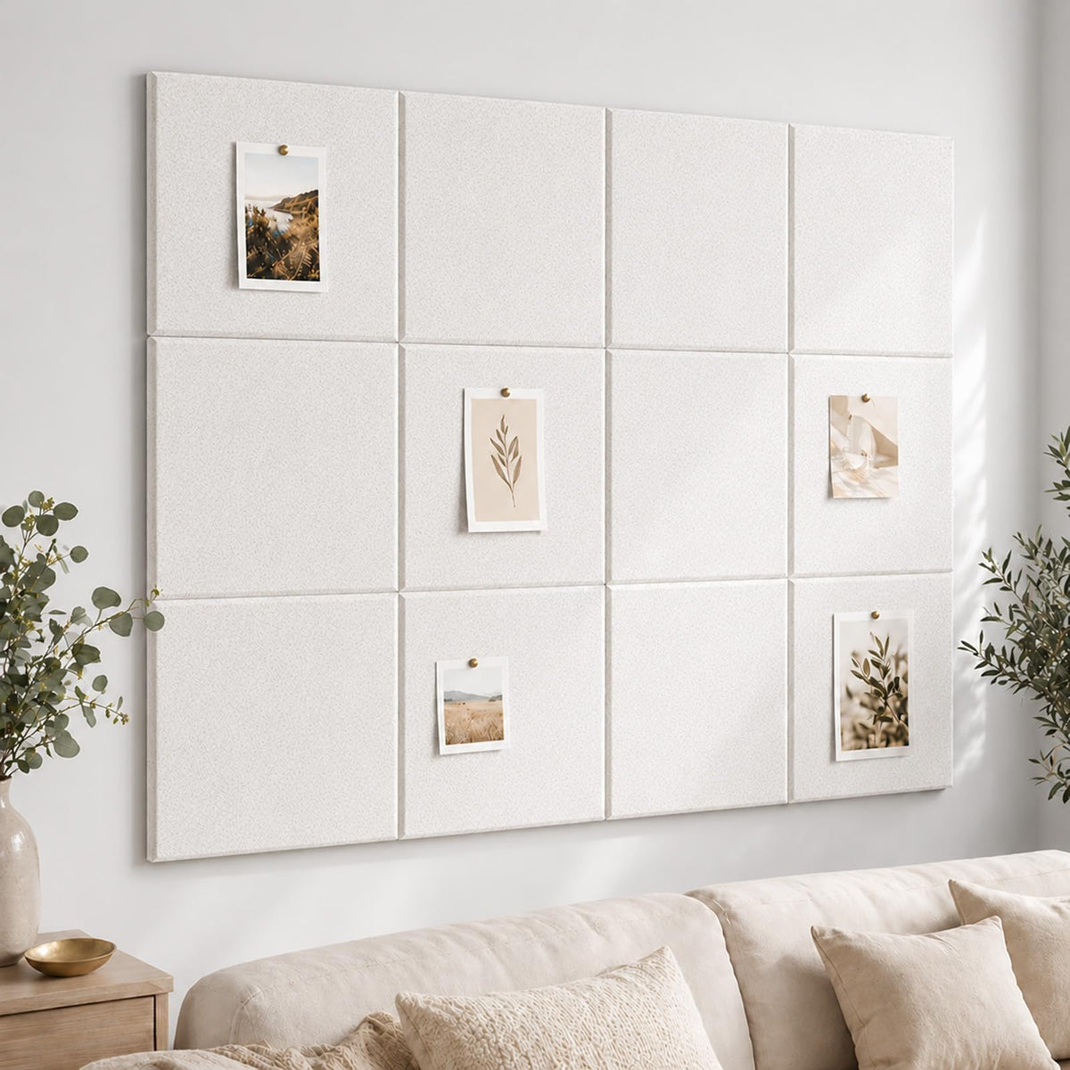 Baysola Felt Bulletin Board Tiles, Cork Board Alternative, 48 x 36 in