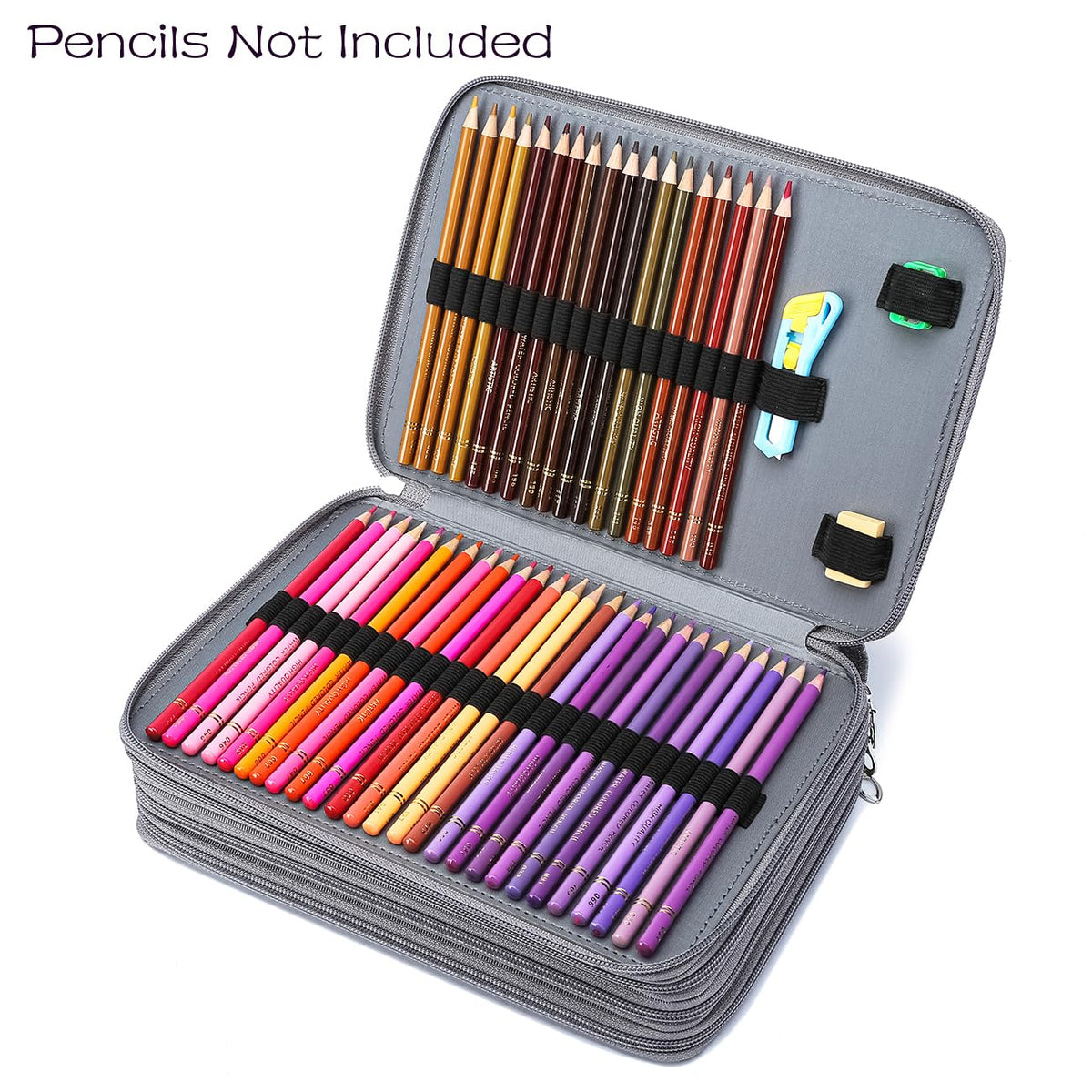 YOUNGCOL 200 Slots Colored Pencil Case - Deluxe Oxford Fabric Pencil Organizer Holder With Zipper