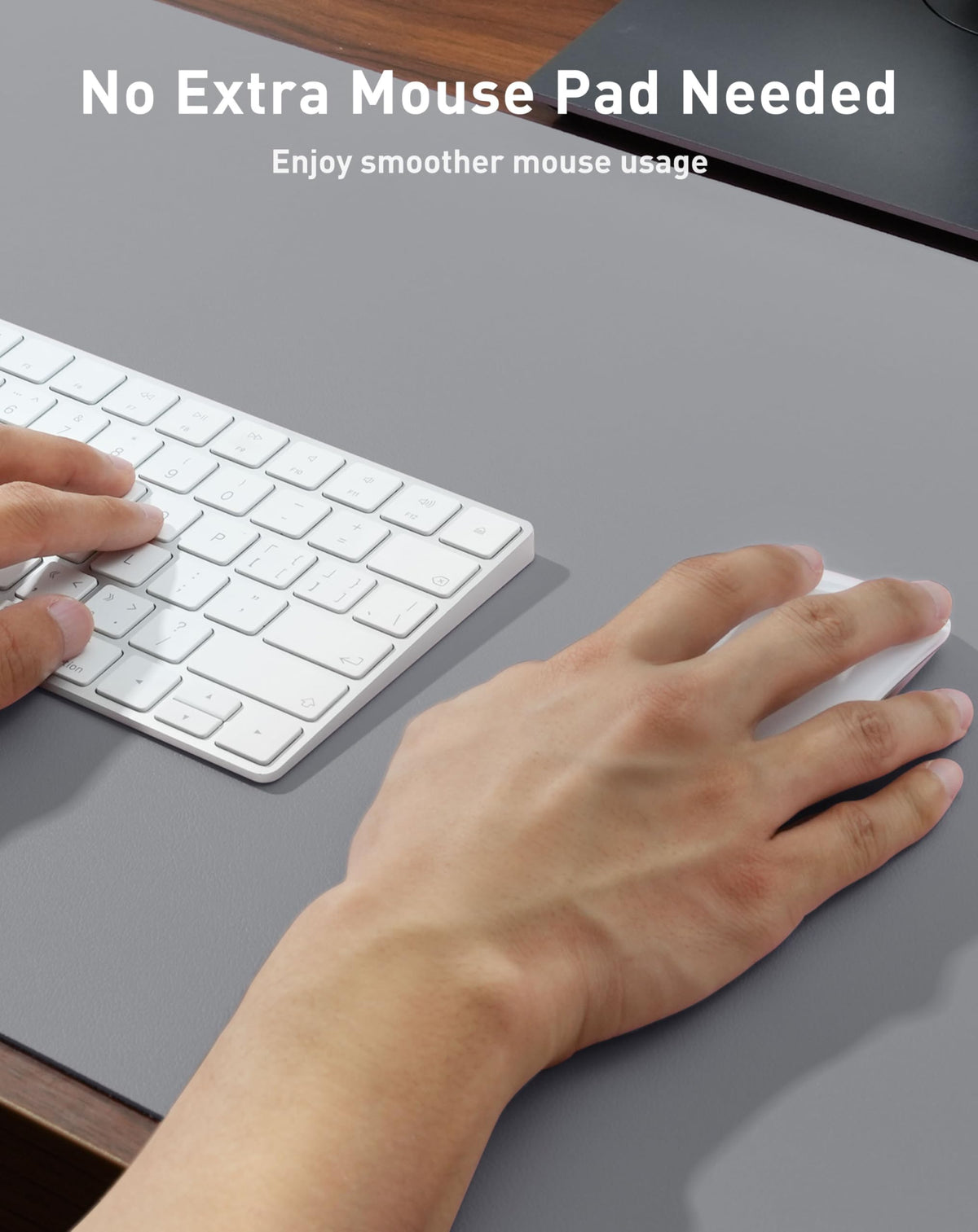 Aothia Faux Leather Desk Mat - Large Mouse Pad, Non-Slip PU Leather Blotter, Waterproof Writing