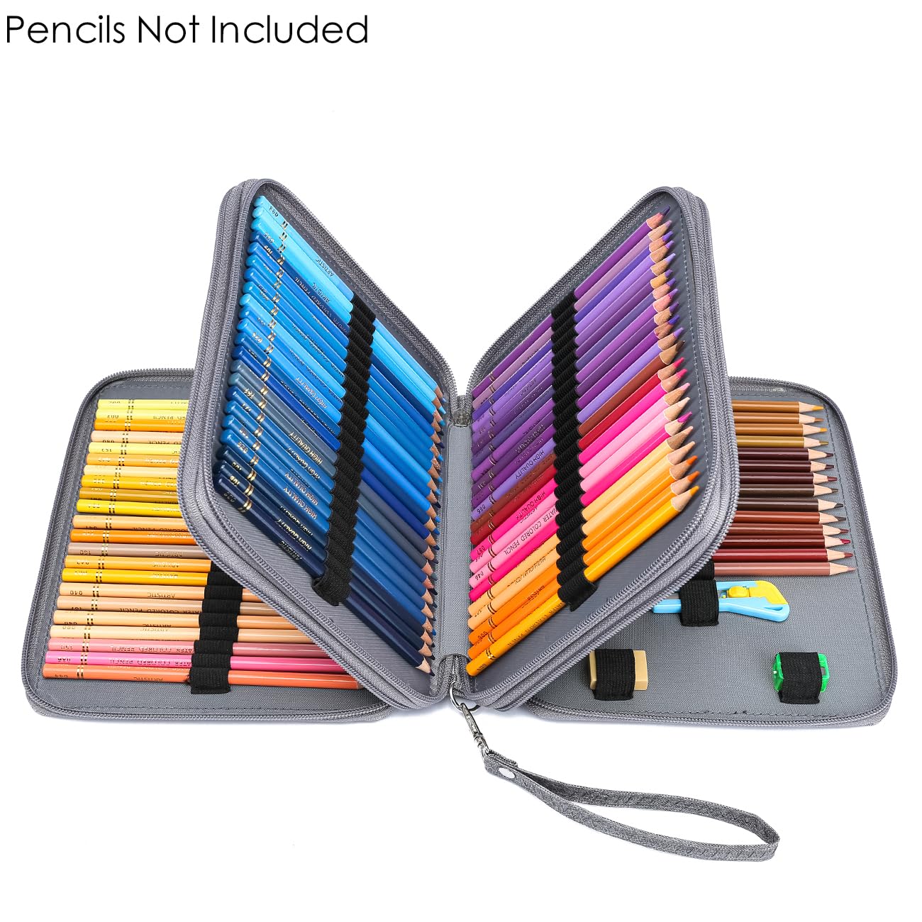 YOUNGCOL 120 Slots Colored Pencil Case Holder Large Capacity Color pencil organizer Storage (Gray)