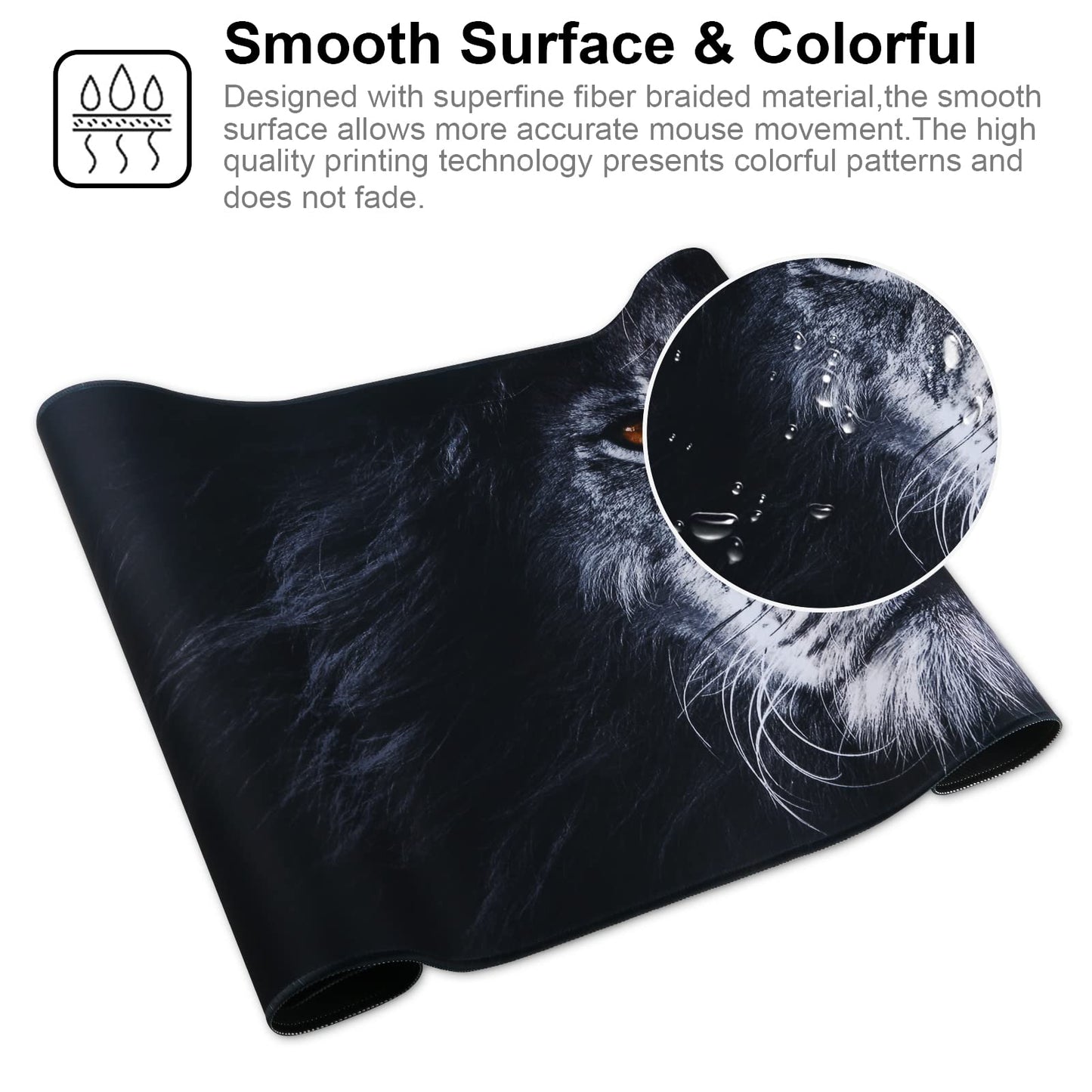 Jahosin Large Gaming Mouse Pad with Stitched Edges,[35.4x15.7In] Extended Mouse Pad with Non-Slip