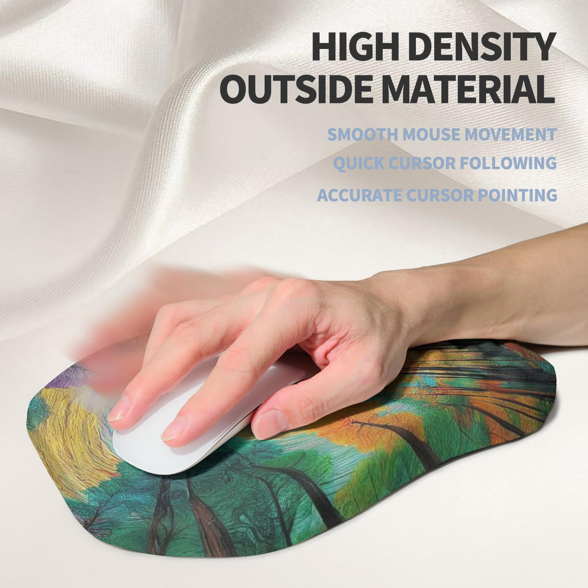 Gleamtide Ergonomic Raised Mouse Pad Wrist Support with Bilateral Slope Memory Foam Mousepad for