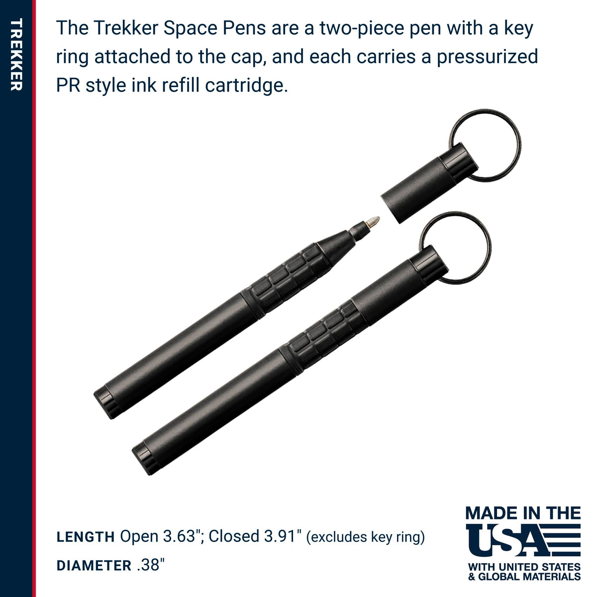Fisher Space Pen Pressurized Ballpoint Trekker Pen, Medium Point, Gift Box