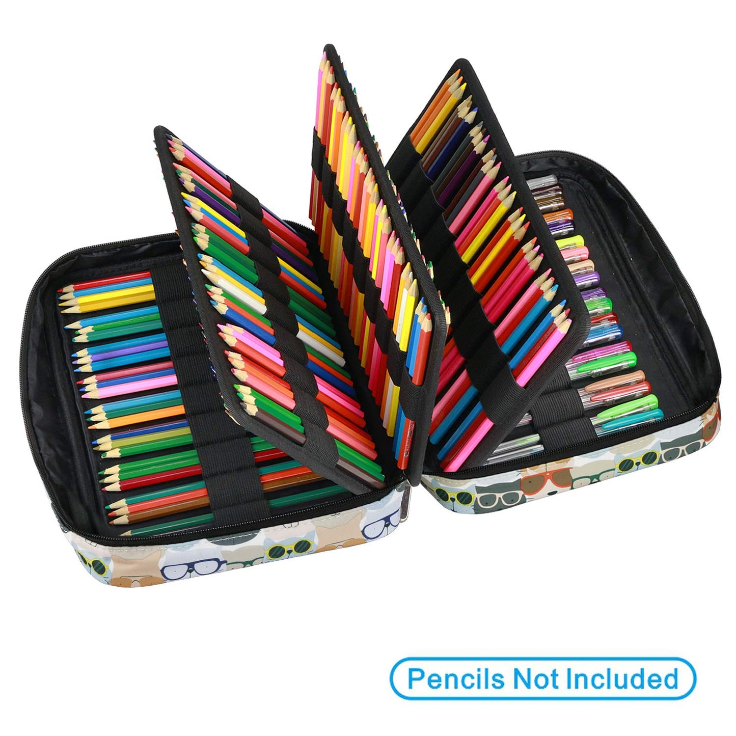 YOUSHARES Colored Pencil Case 220 Slots Pen Case Organizer With Handy Wrap & Zipper, Multilayer