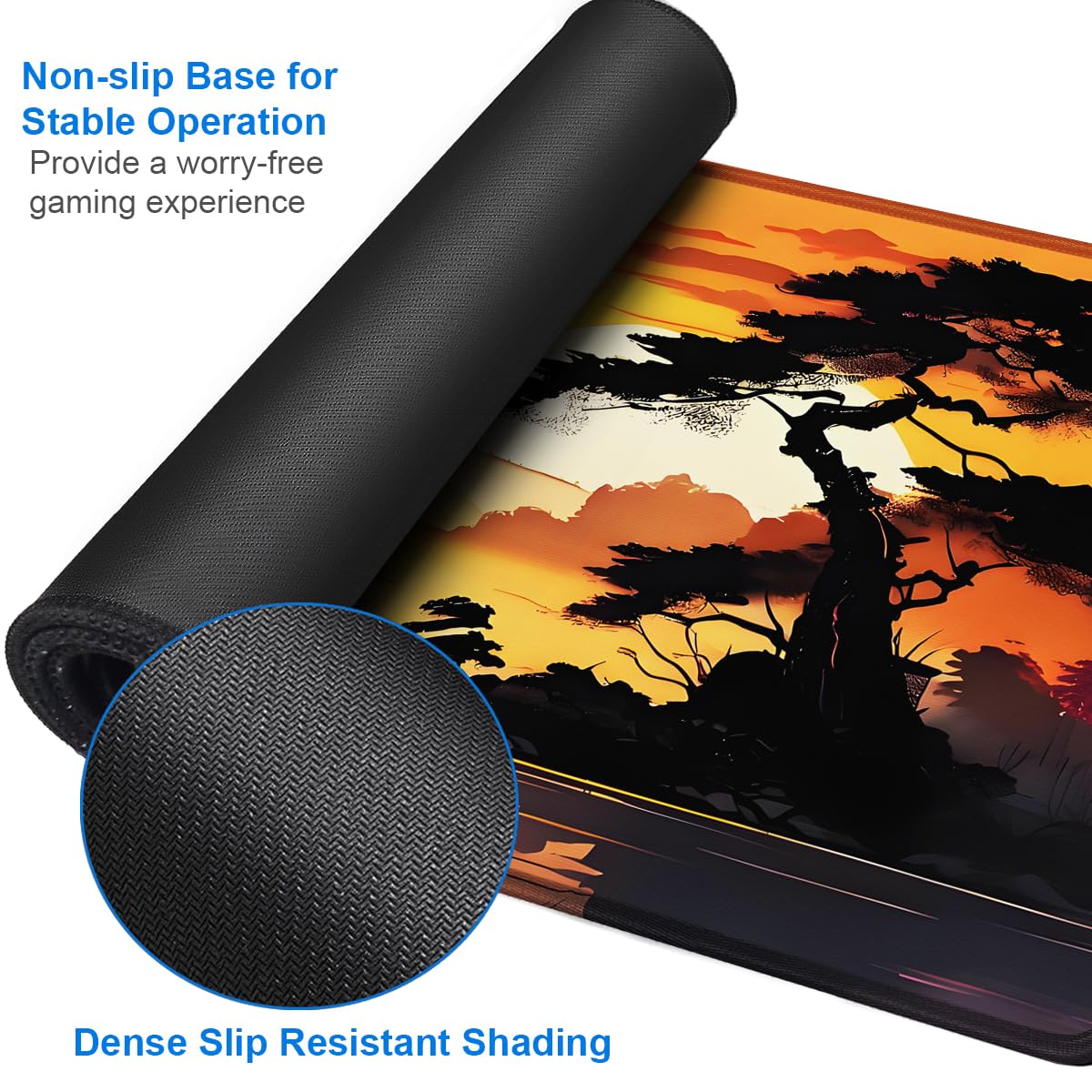 Mouse Pad Gaming, 31.5x15.7 inch Large Extended Computer Keyboard Mouse Mat, Water Resist Non-Slip