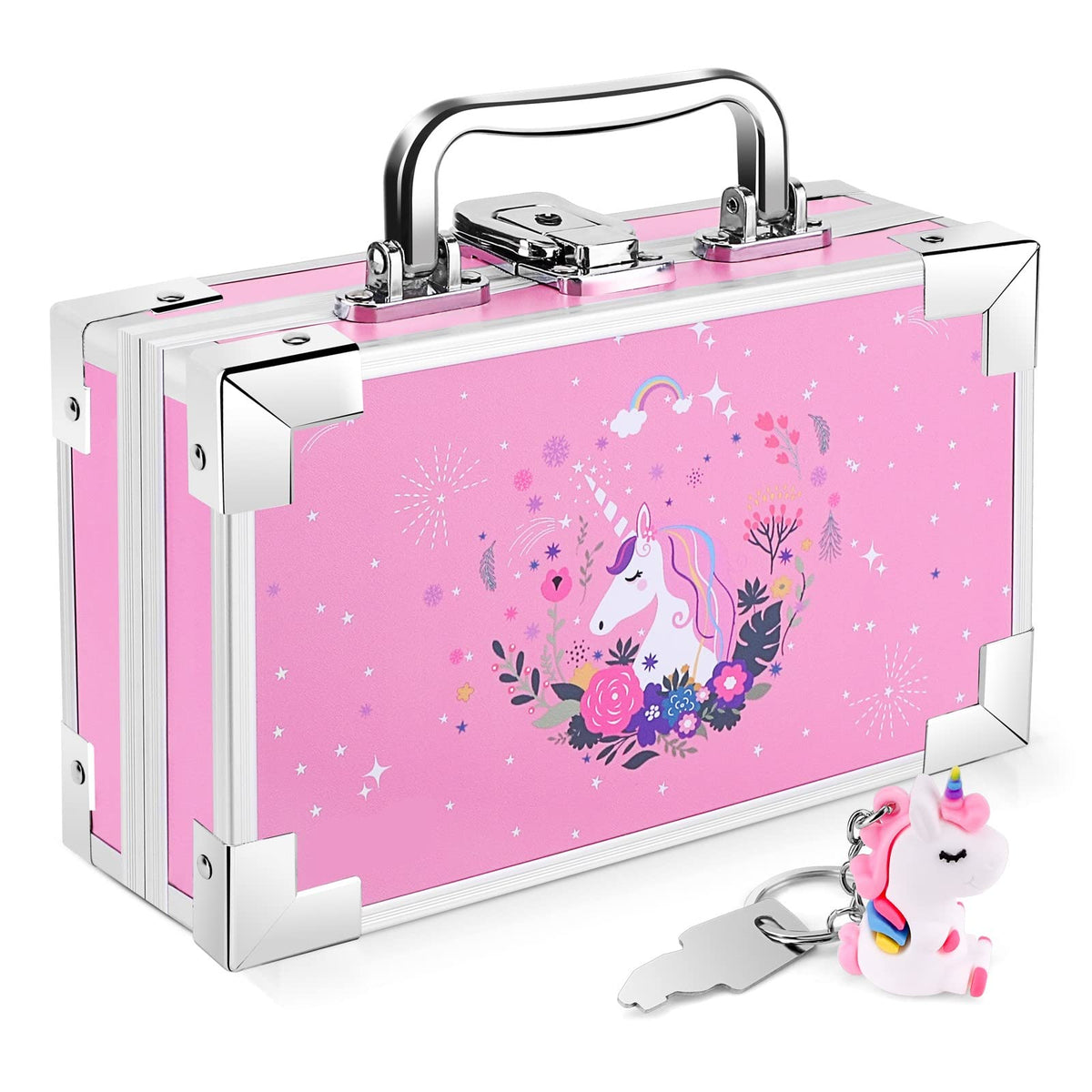 JYPS Unicorn Pencil Box for Girls Boys Kids, Lock Box for School with Portable Handle and Uncorn