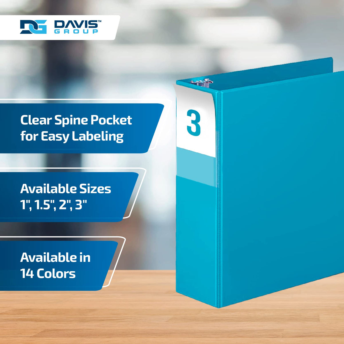 Premium Economy 6-Pack 3-Ring Binders for School or Office, D-Ring Binders, 3 Inch,Turquoise