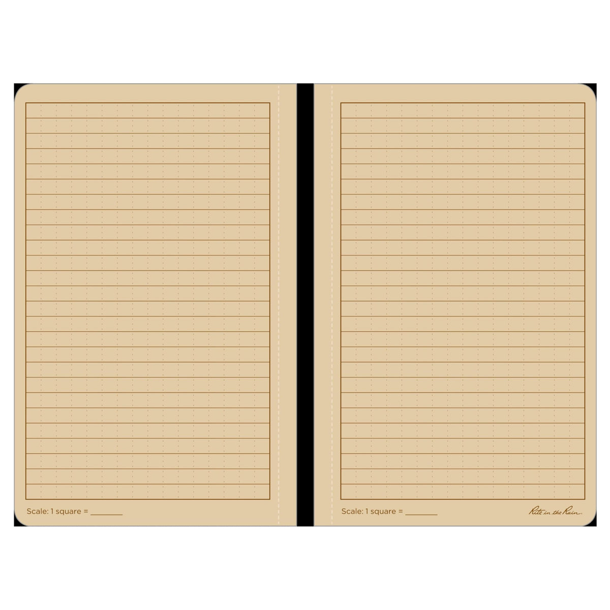 Rite in the Rain Weatherproof Soft Cover Notebook, 4.625" x 7.25", Tan Cover, Universal Pattern