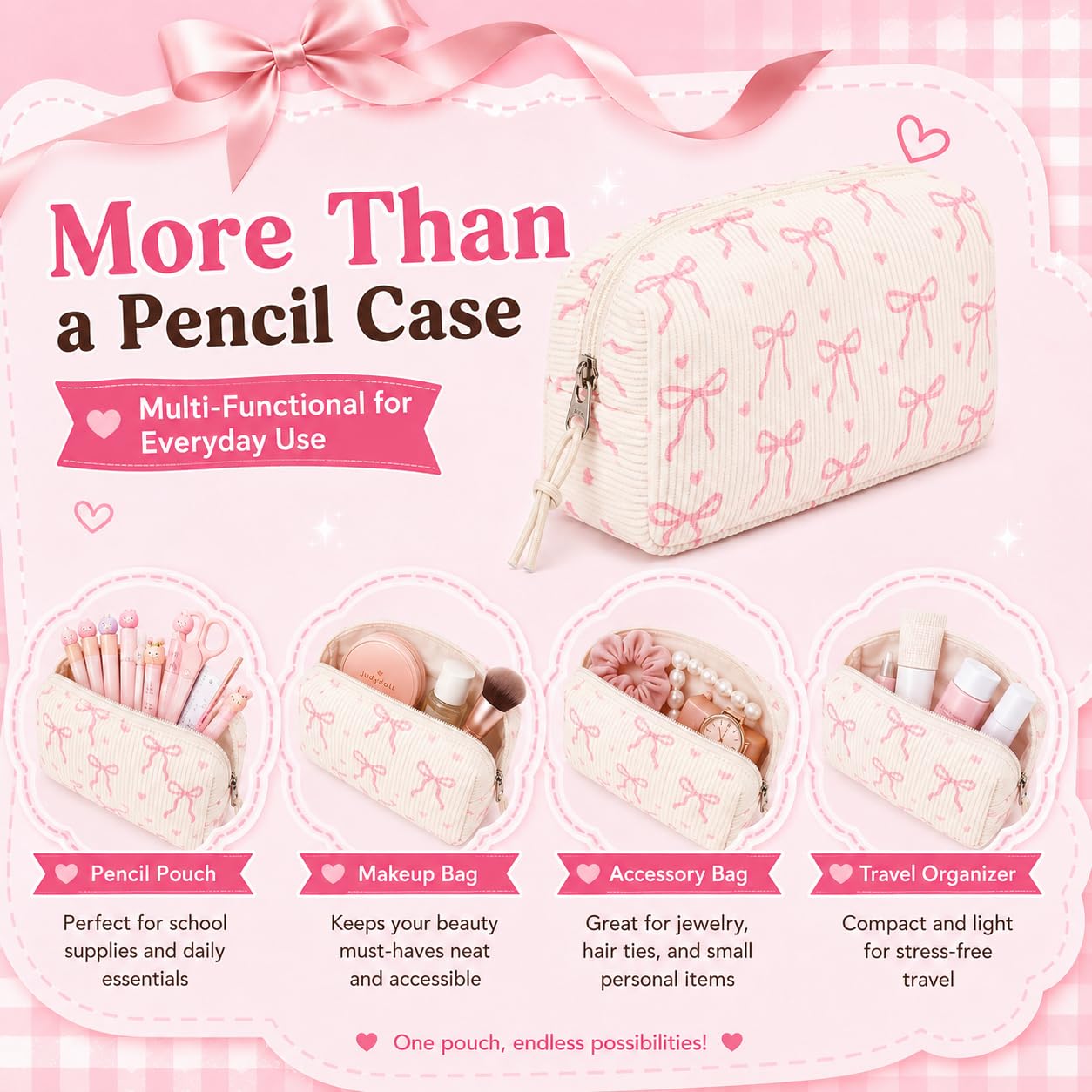 LEDAOU Cute Pencil Case for Kids Girls Boys Pencil Pouch kawaii Pen Pencil Box Bag Holder for