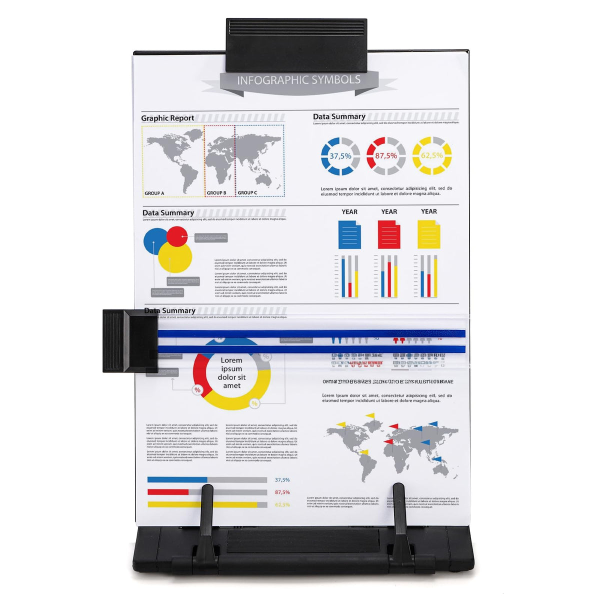 Lawei 2 Pack Desktop Document Holder with Adjustable Clip and Line Guide, Portable Document Book