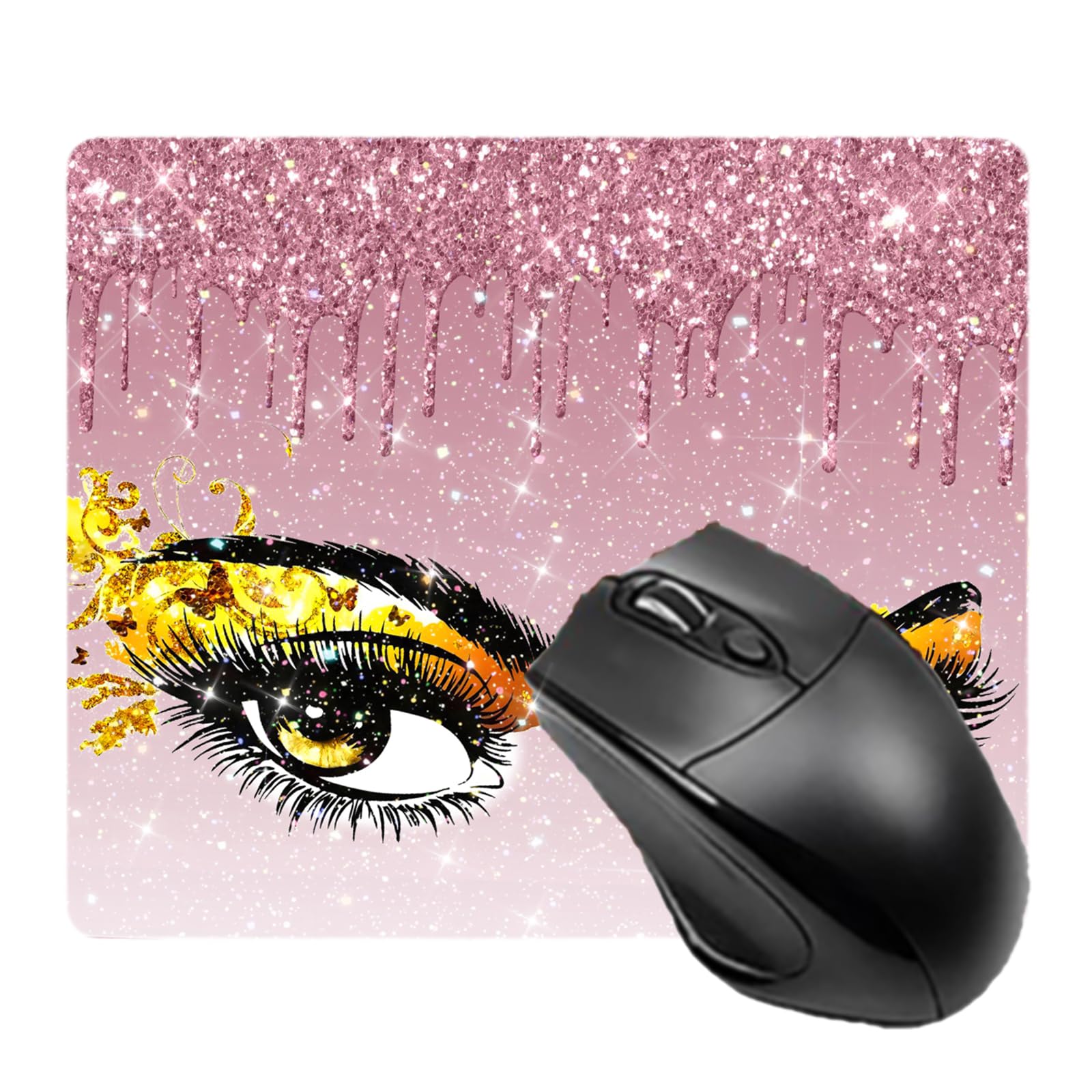 Mouse Pad Bling Diamond Glitter Sparkle Rose Gold Mousepad Hot Pink Mouse Pad, Bling Desk