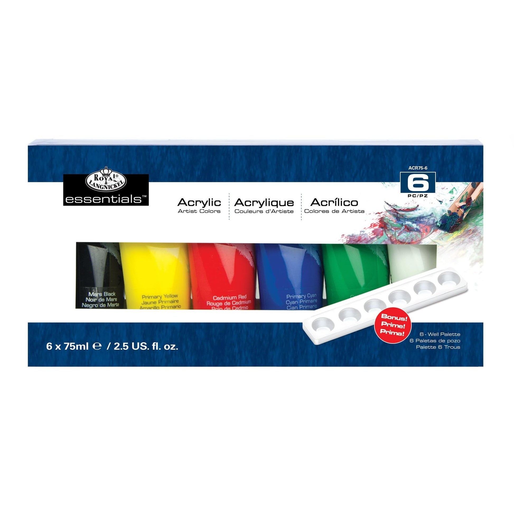 Royal & Langnickel Artist Tube Paint, 75ml, 6-Pack