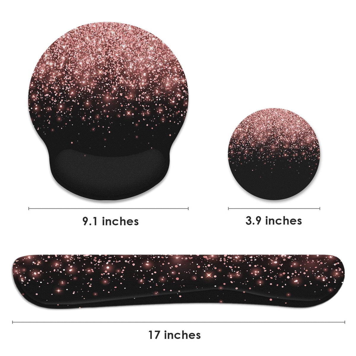 Britimes Ergonomic Mouse Pad Set with Wrist Rest, Rose Gold