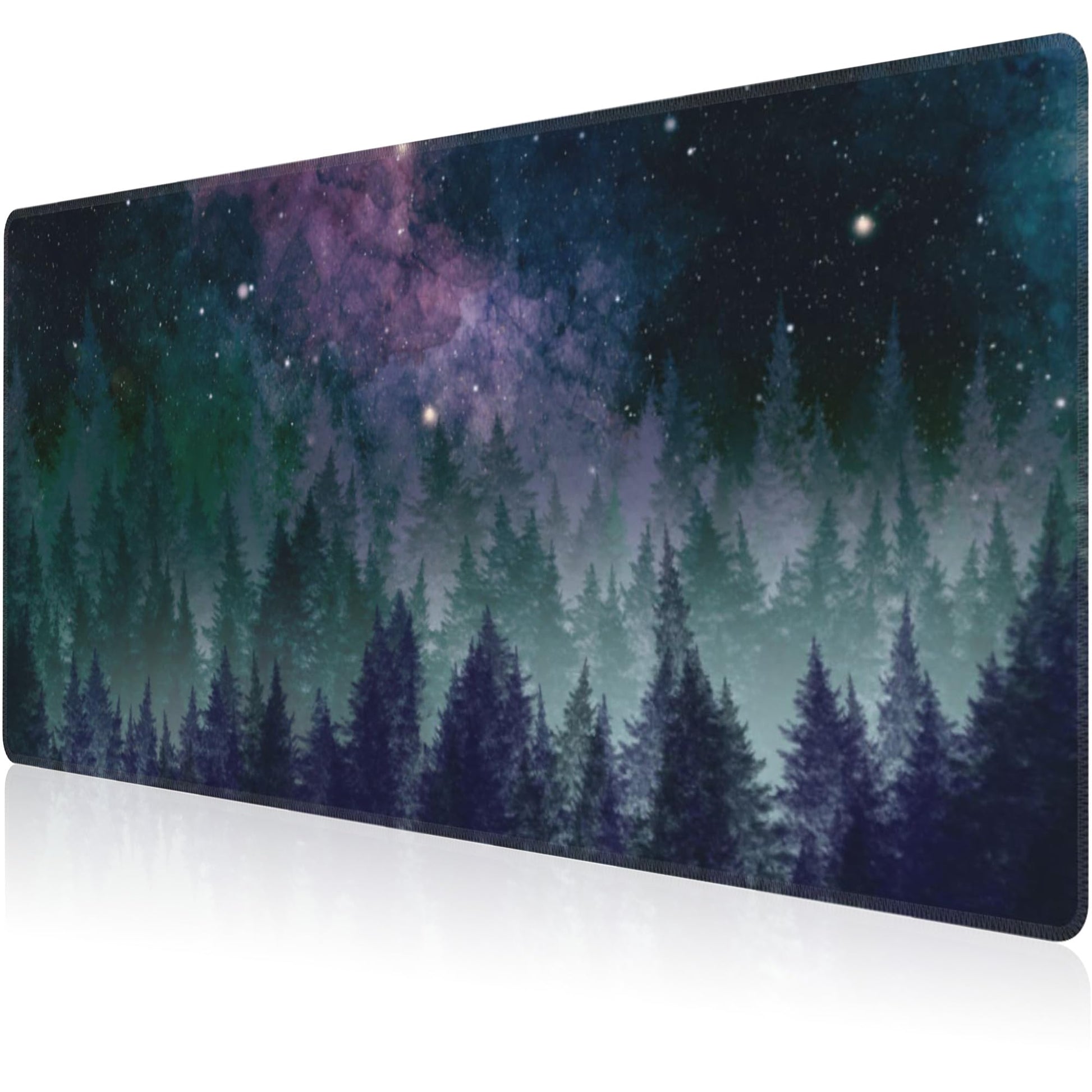 Mouse Pad, Large Galaxy Space Forest Desk Mat, Extended Non-Slip Gaming Keyboard Mousepad Desk Pad