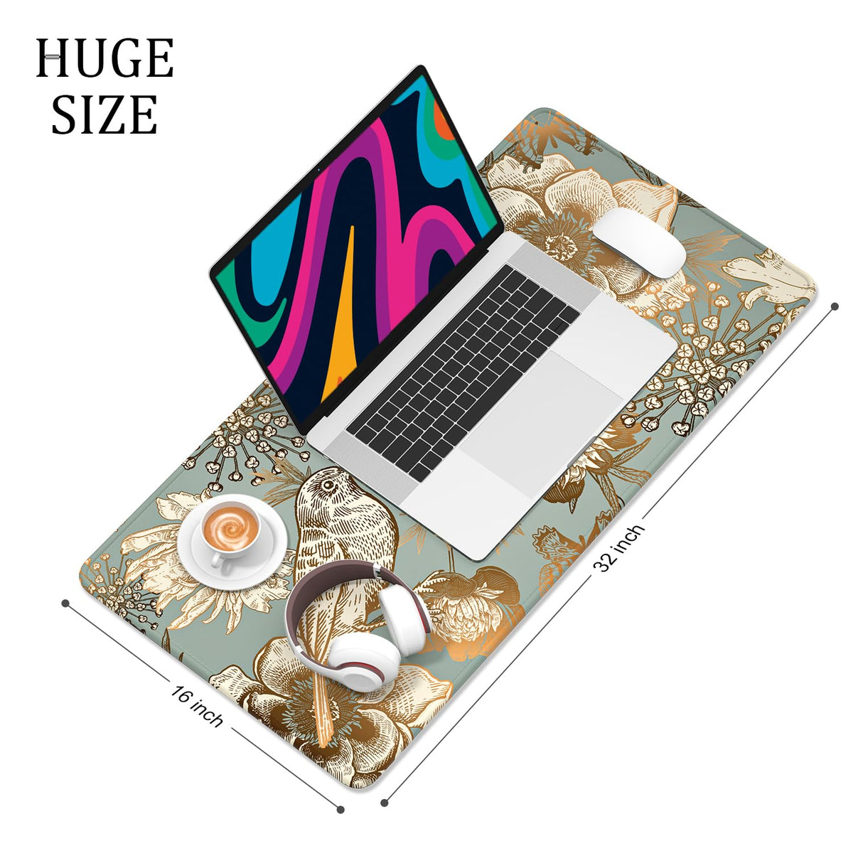 Desk Mat, 32" x 16" XXL Extended Large Gaming Mouse Pad, Desktop Decor Desk Pad, Cute Men Women