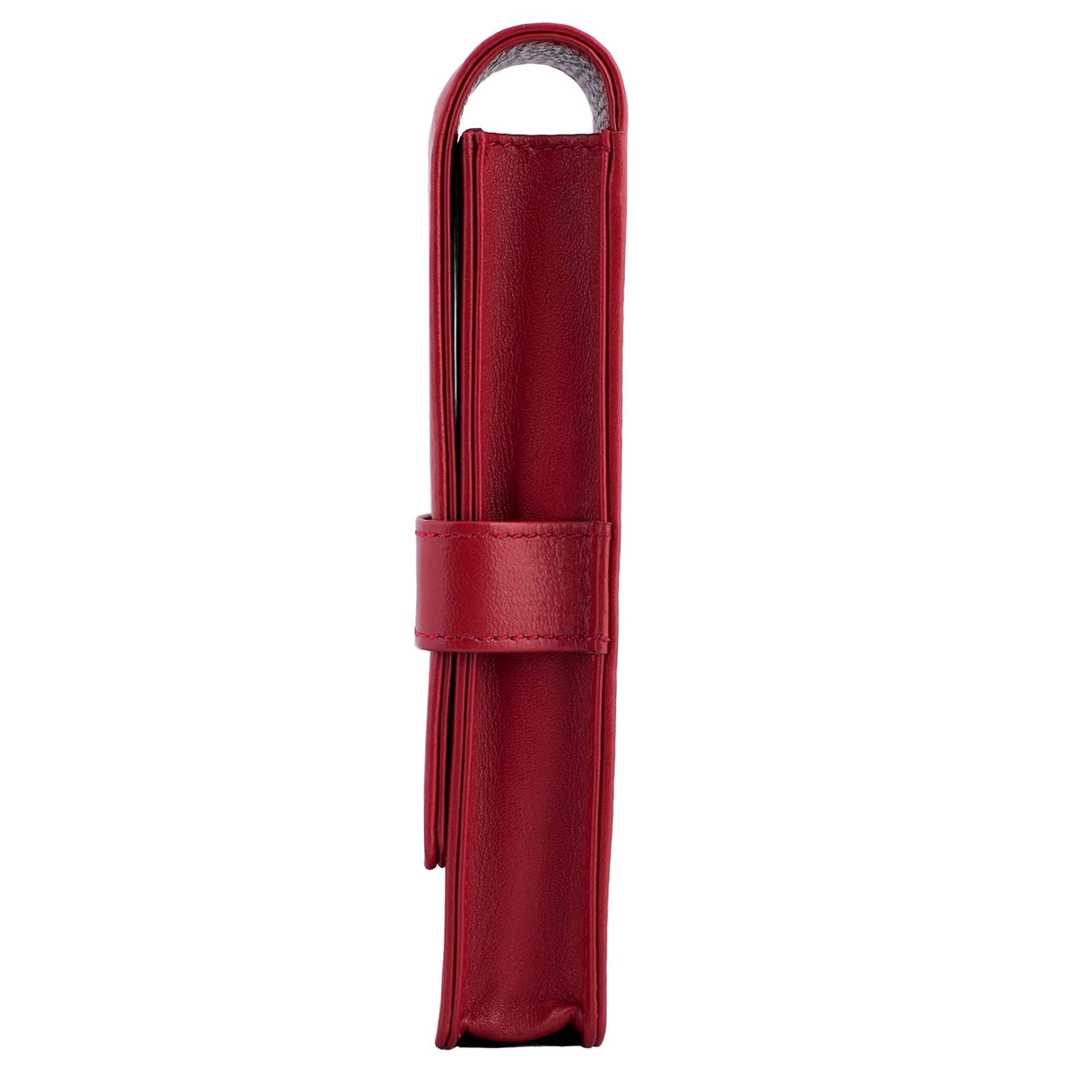 DiLoro Leather Triple Pen Case Pencil Pouch Holder for Three Fountain Ballpoint Rollerball Pens and