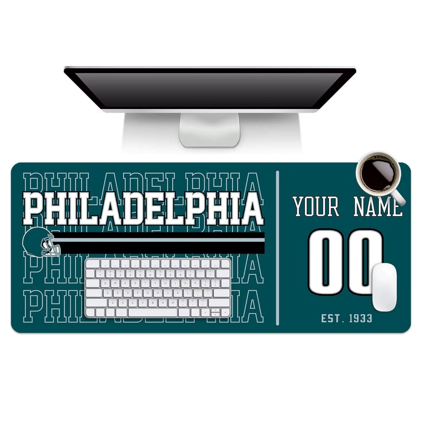 ANTKING Philadelphia Mouse Pad Custom Name and Number Desk Pad for Men Women Youth Gifts