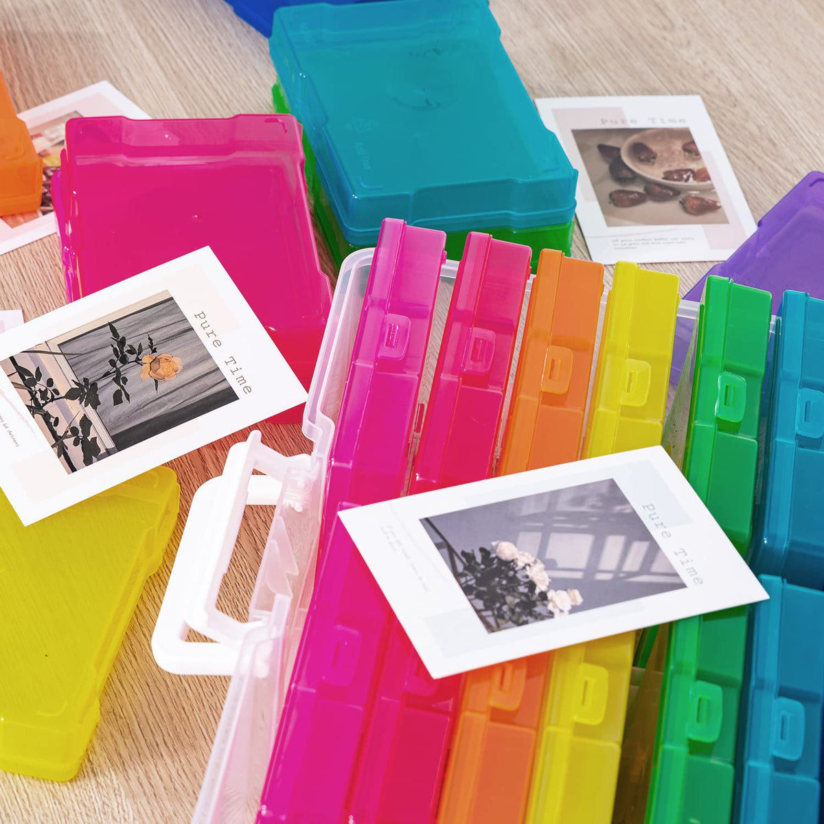 Naivees 4" x 6" Photo Storage Case with Handle, 16 Inner Photo Organizer Keeper, Extra Large