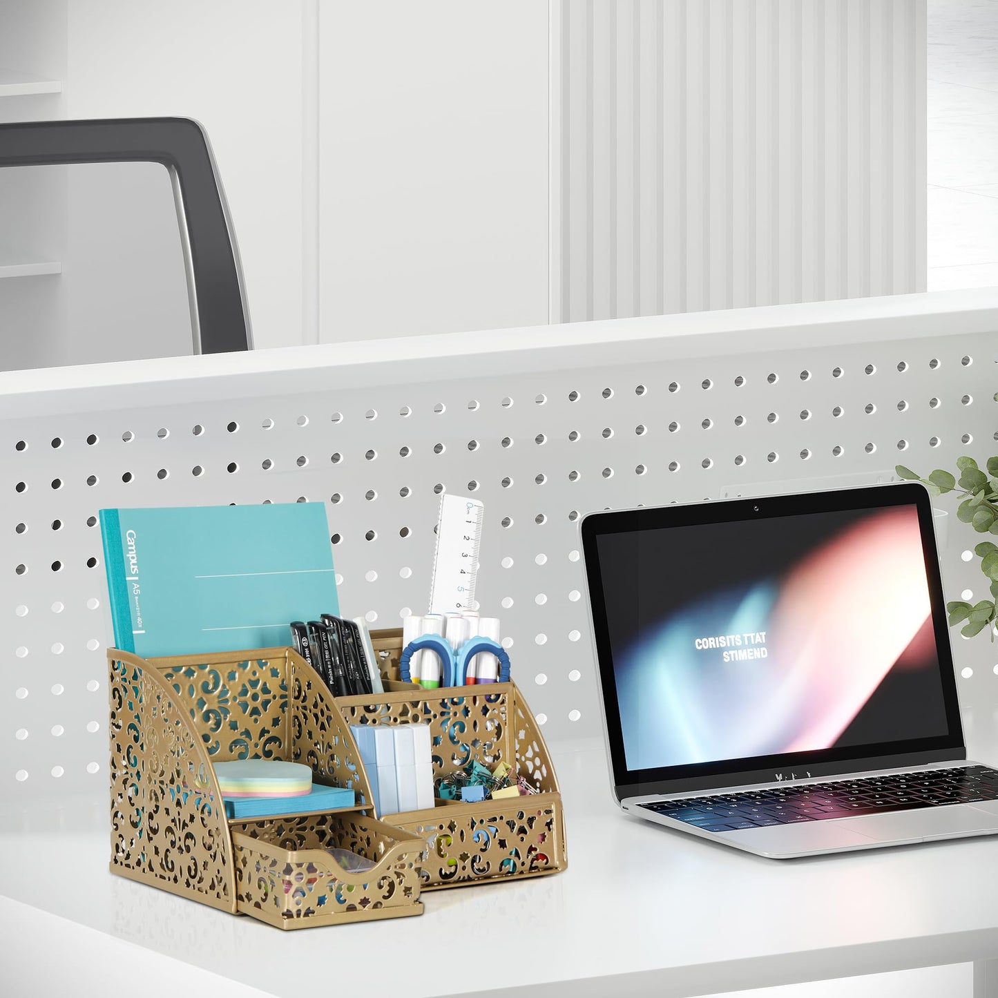 EasyPAG Desk Organizer and Pen Holder for Desk, Mesh Office Supplies Storage Caddy with Drawer for
