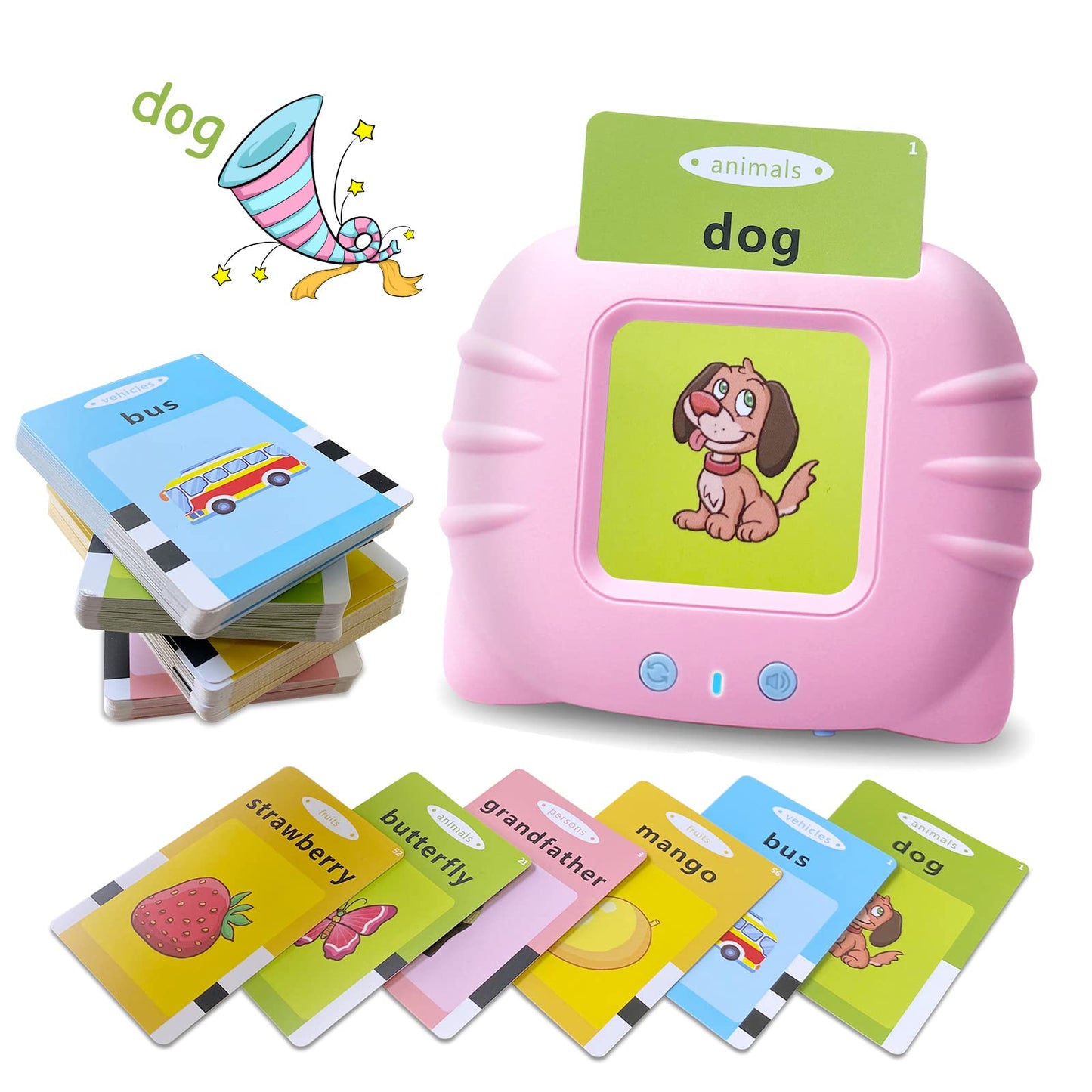 Toddler Talking Flash Cards for 1 2 3 4 5 Year Old Boys and Girls - Language Sensory Learning