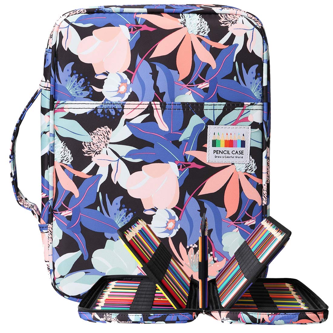 BOMKEE Coloring Pencil Case 220 Slots Pencils/Gel Pens Organizer Waterproof Travel Case Zipper