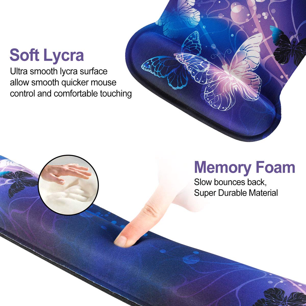 ToLuLu Keyboard Wrist Rest Pad Ergonomic Mouse Pad Set, Gel Mouse Pad for Computer Laptop, Non Slip