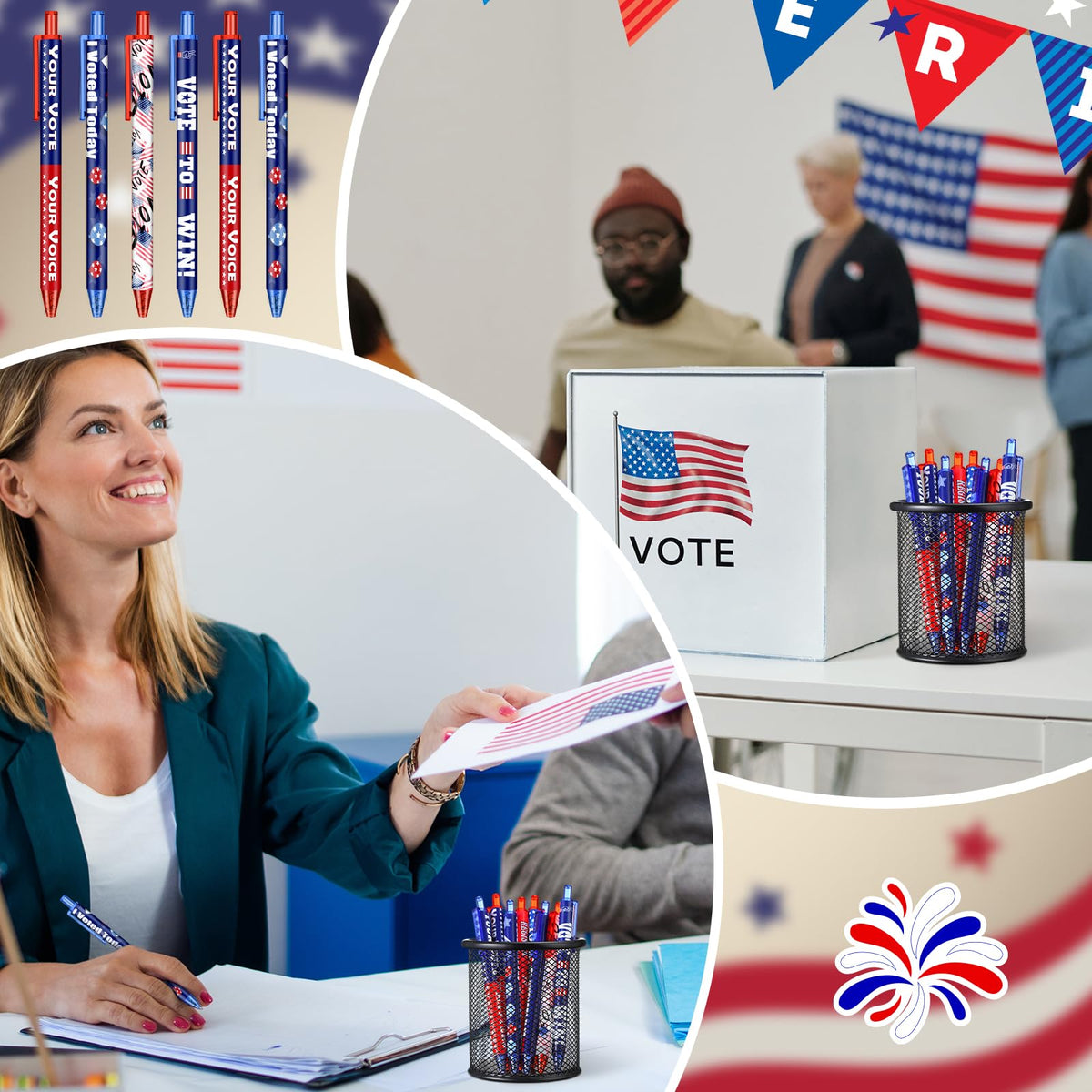 Leinuosen 120 Pieces Vote Pens Bulk 250 Anniversary USA American Flag Ballpoint Pens Your Vote