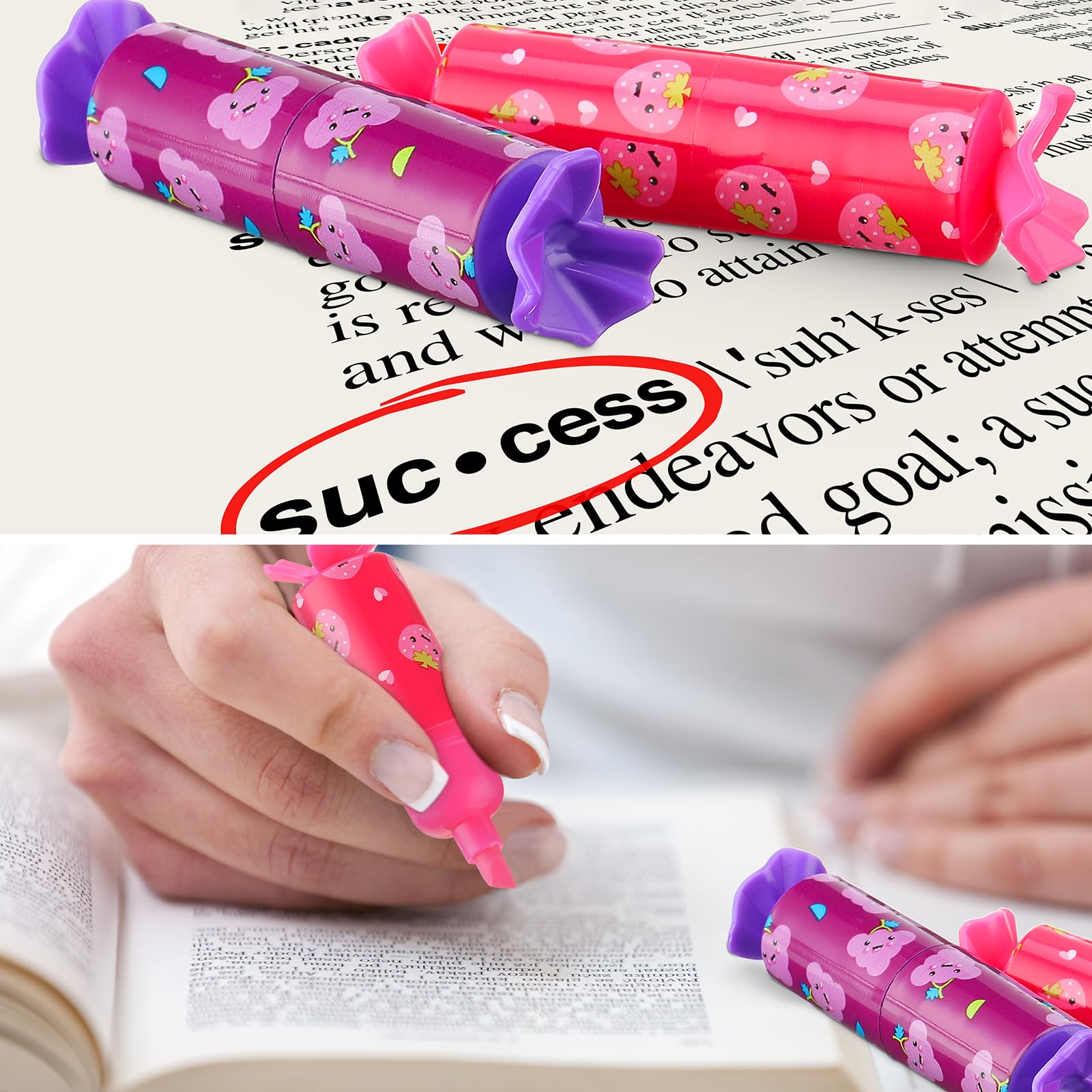 Geyee 144 Pcs Mini Cute Highlighter Pastel Candy Highlighter Bulk for Kid