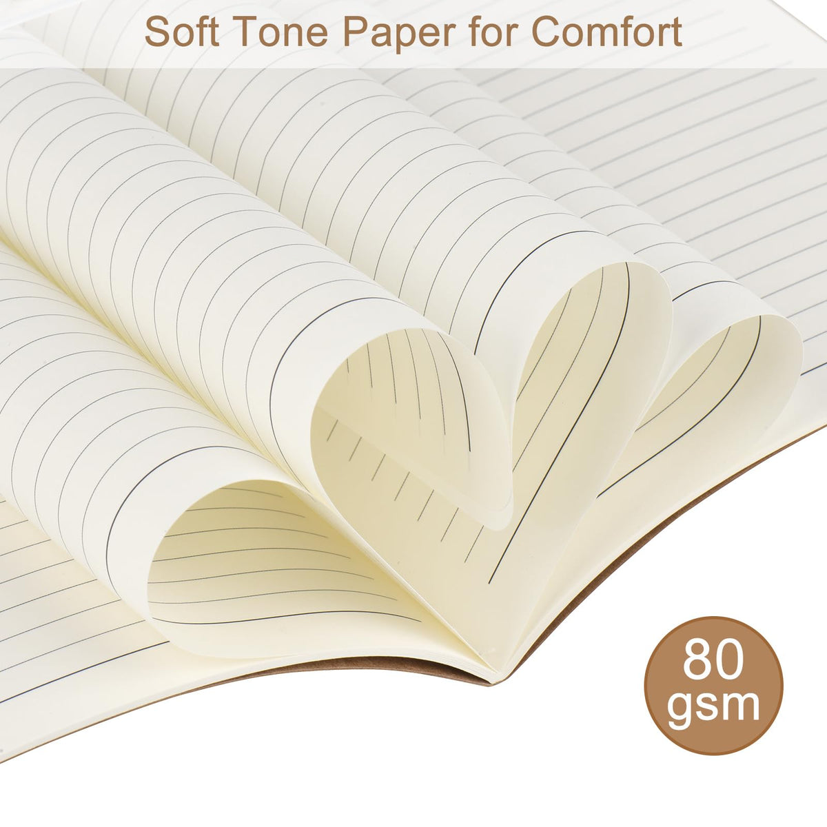 ZCZN 50 Pack A5 Kraft Notebooks Bulk, 8.15x5.5 Inches Lined Paper Journaling Notebooks, Notebooks