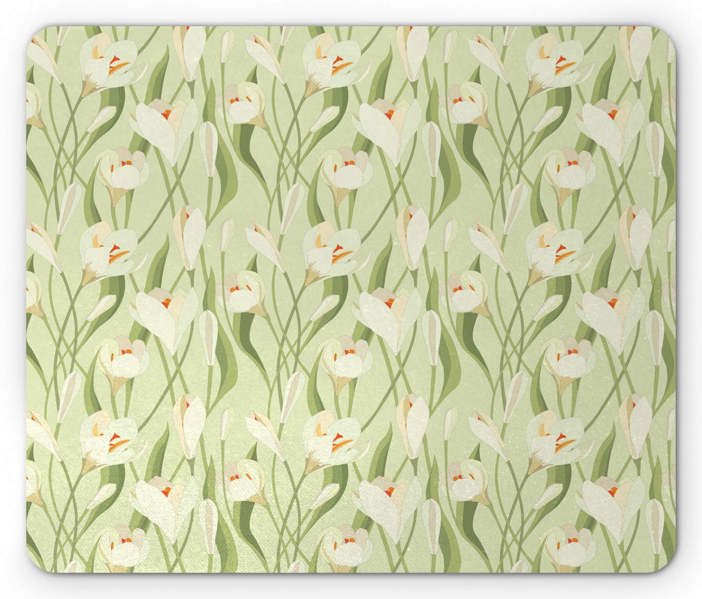 Ambesonne Garden Art Mouse Pad, Spring Flowers Bouquet Crocuses with Blossoming Petals Botanical