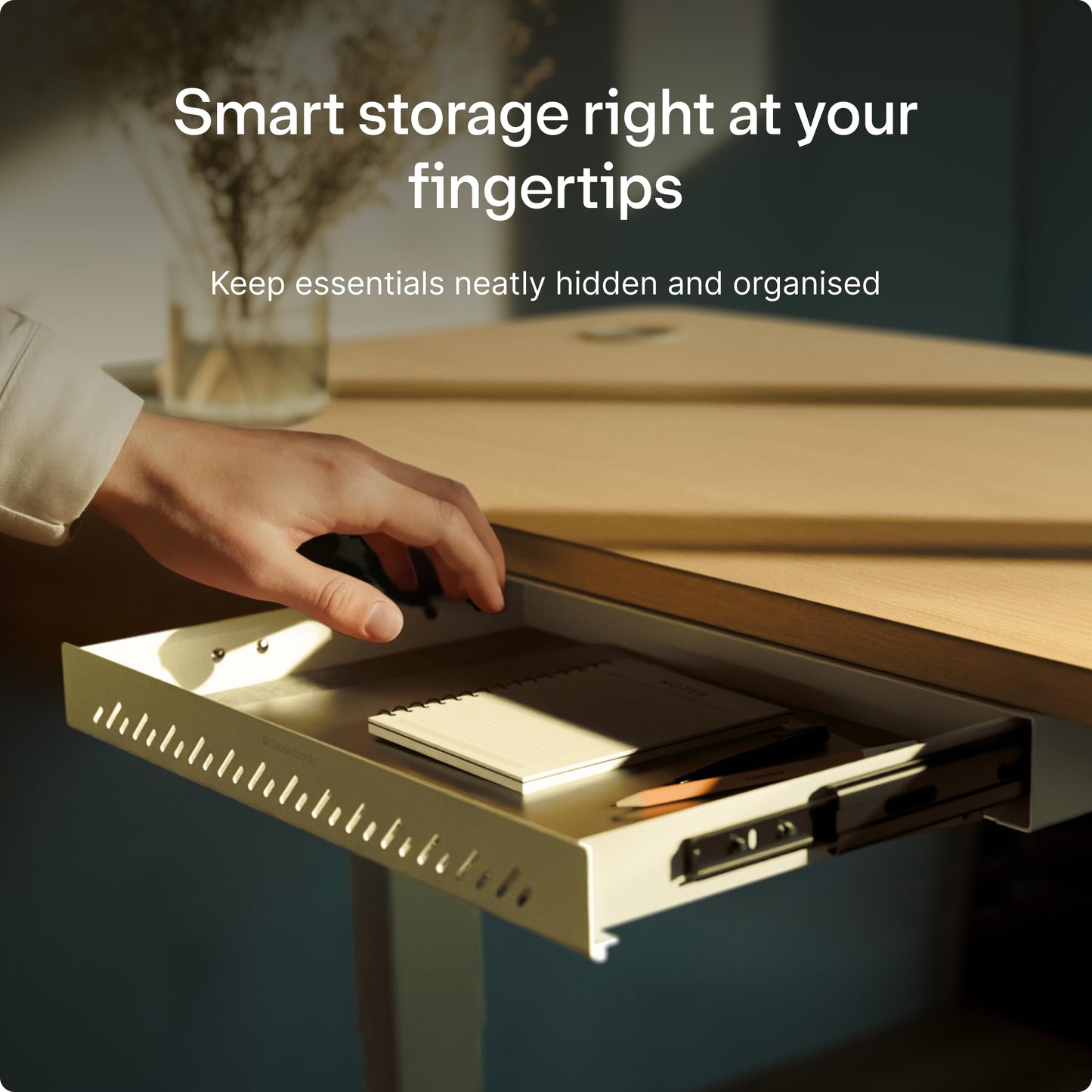Desktronic Under Desk Drawer — Hidden Under-Desk Storage Organizer, Easy Install, Large Capacity