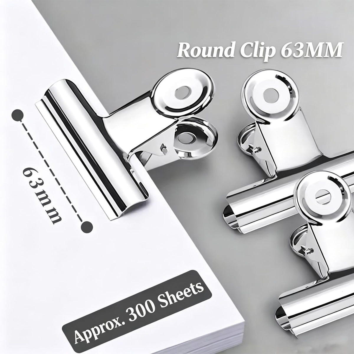 Large Bulldog Clips, 36 Pack, 2.48 Inch, Silver, 63 mm, Food Chip Clip, Binder Clips, Fold Clamps