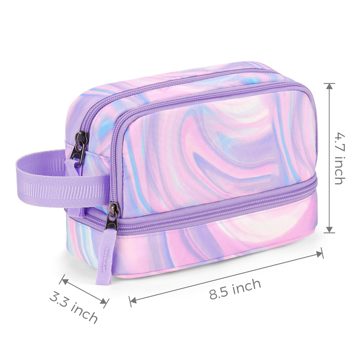 Choco Mocha Purple Pencil Case for Girls, Large Soft Zipper Pencil Pouch for Teen Girls, Pencil Bag